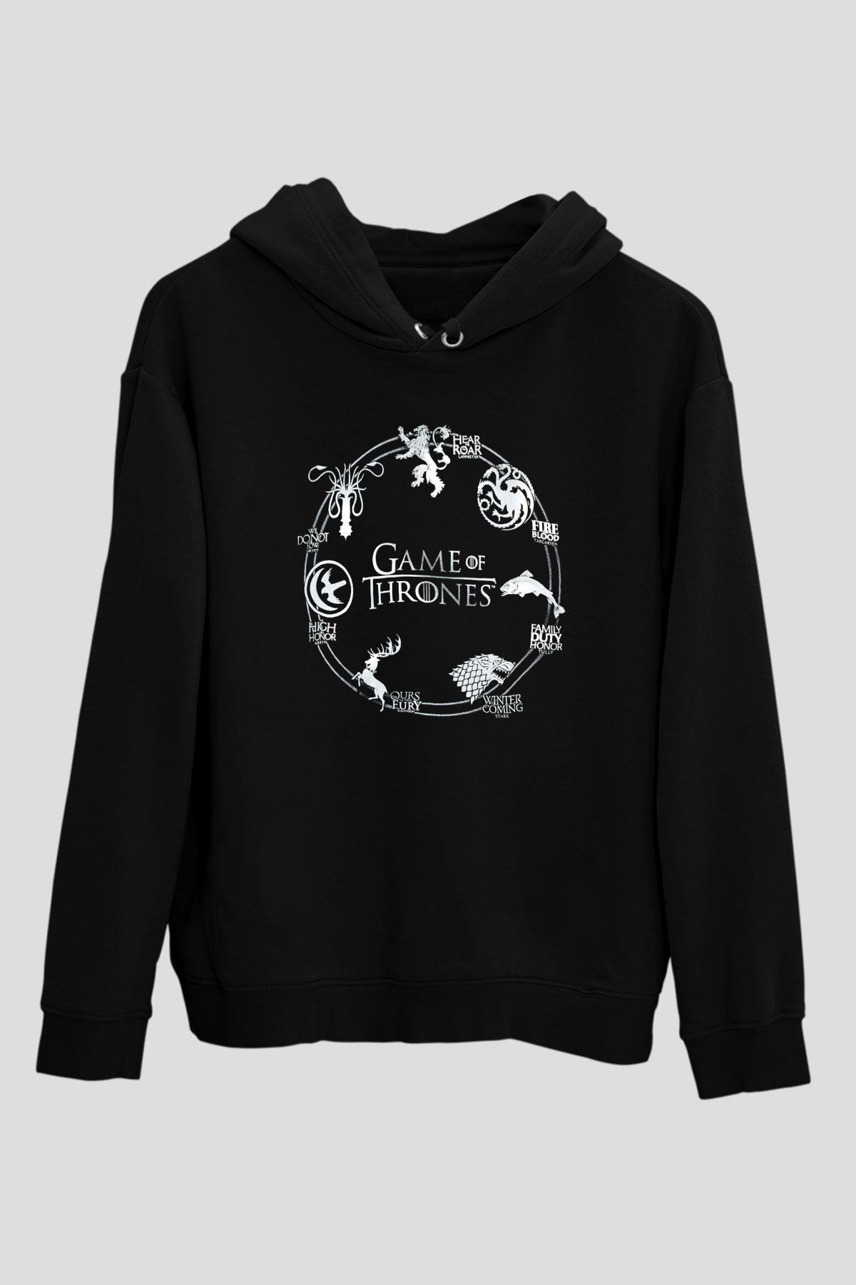 Game of Thrones Siyah Unisex Hoodie