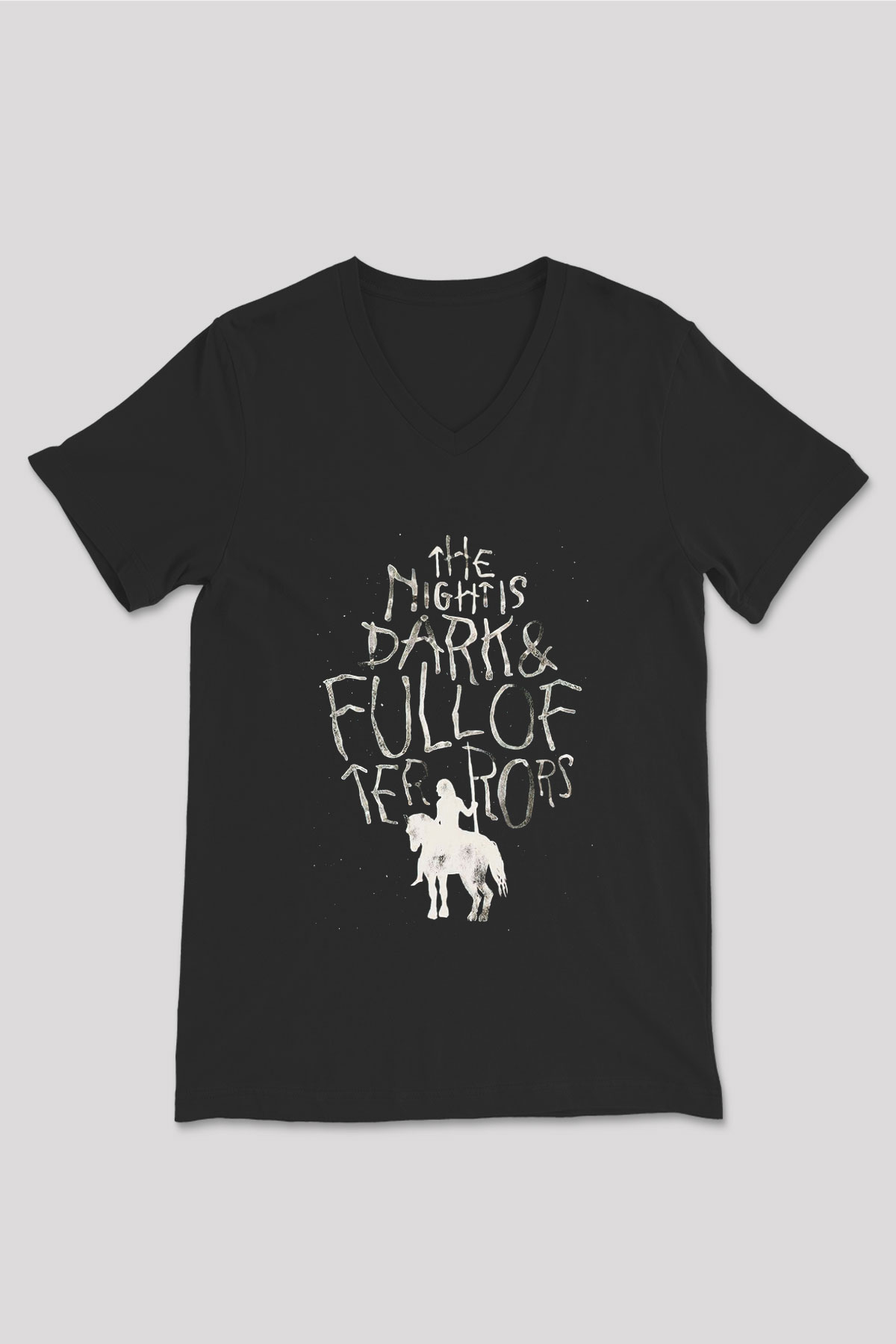 Game of Thrones Siyah Unisex V Yaka Tişört T-Shirt