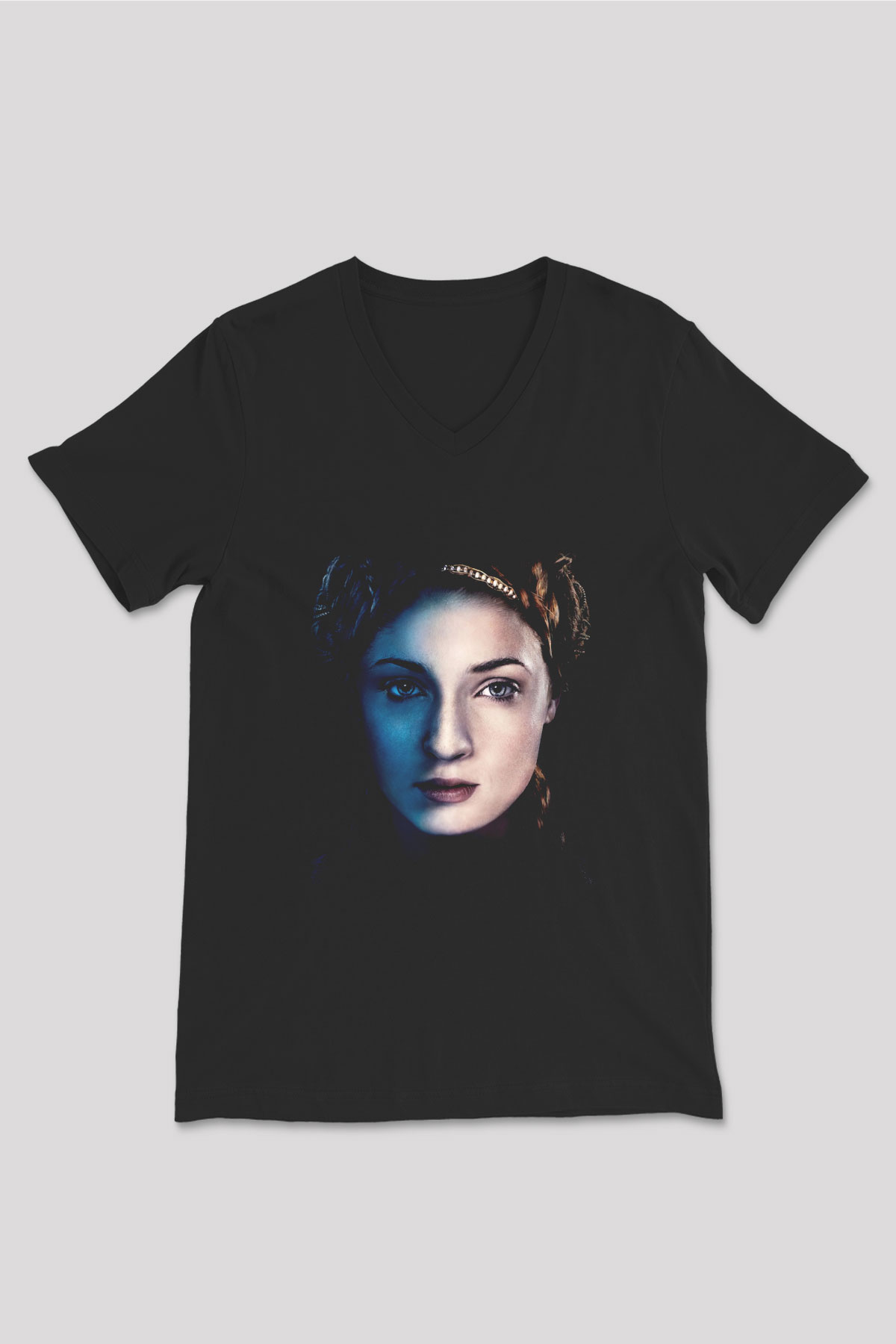 Game of Thrones Siyah Unisex V Yaka Tişört T-Shirt
