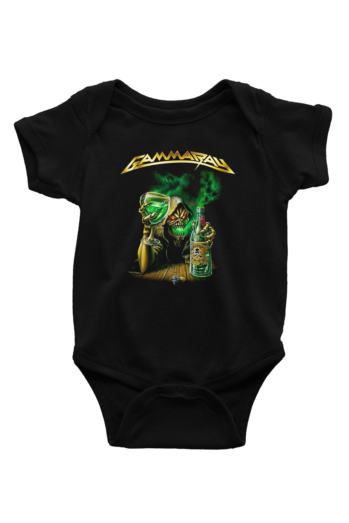Gammaray Baskılı Unisex Siyah Bebek Body - Zıbın