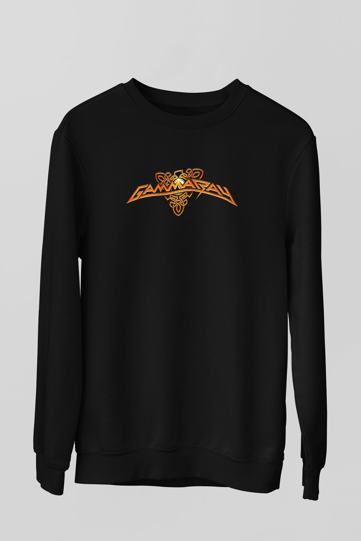 Gammaray Baskılı Unisex Siyah Sweatshirt