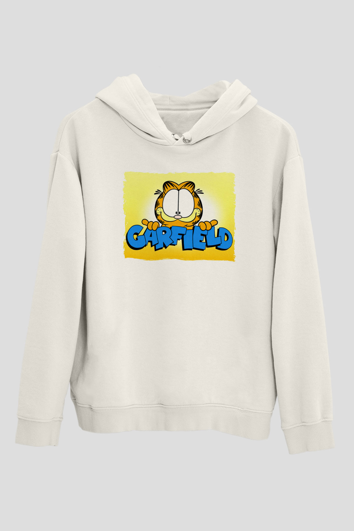 Garfield Beyaz Unisex Hoodie