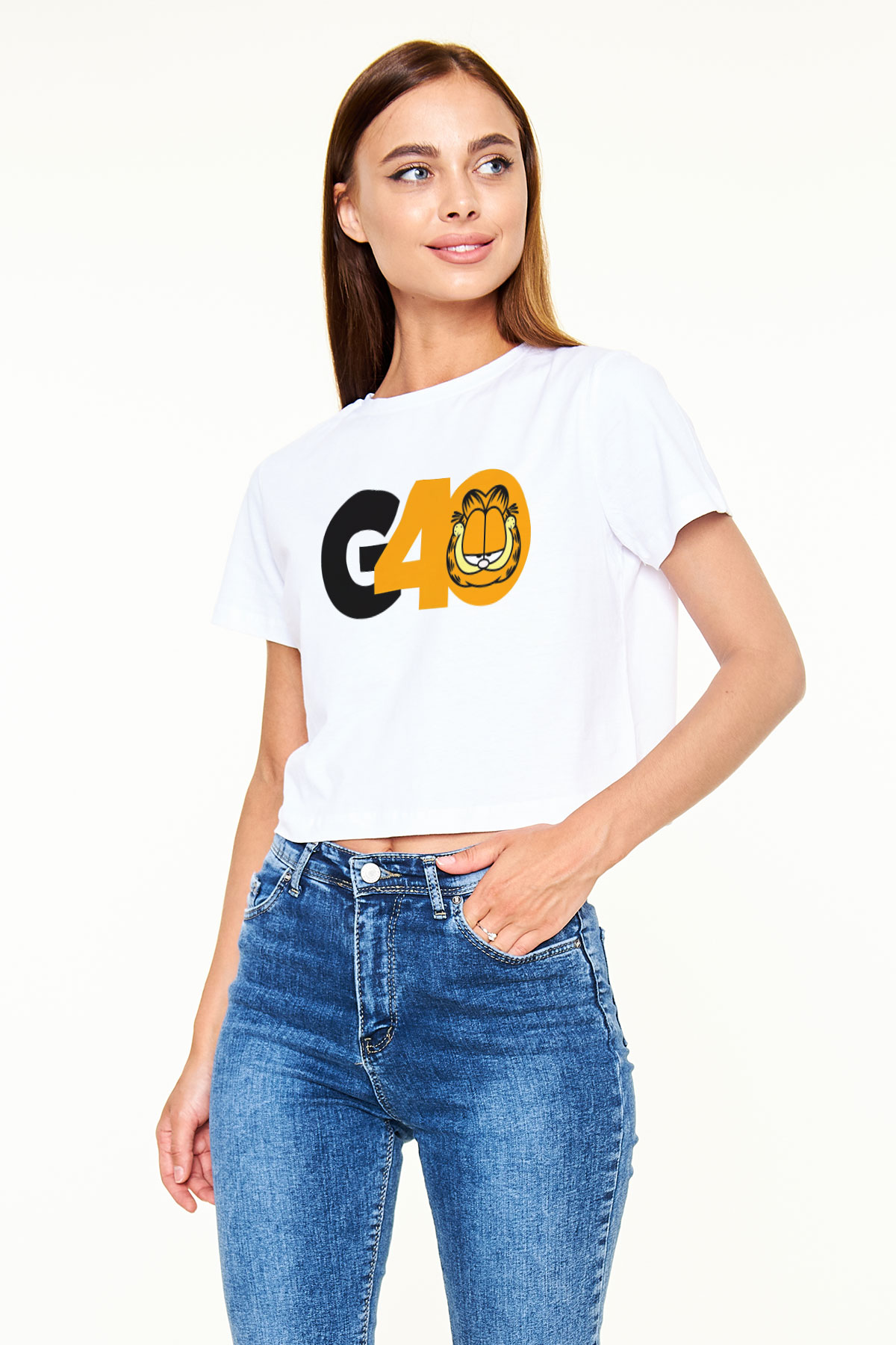Garfield Beyaz Unisex Oversize Tişört