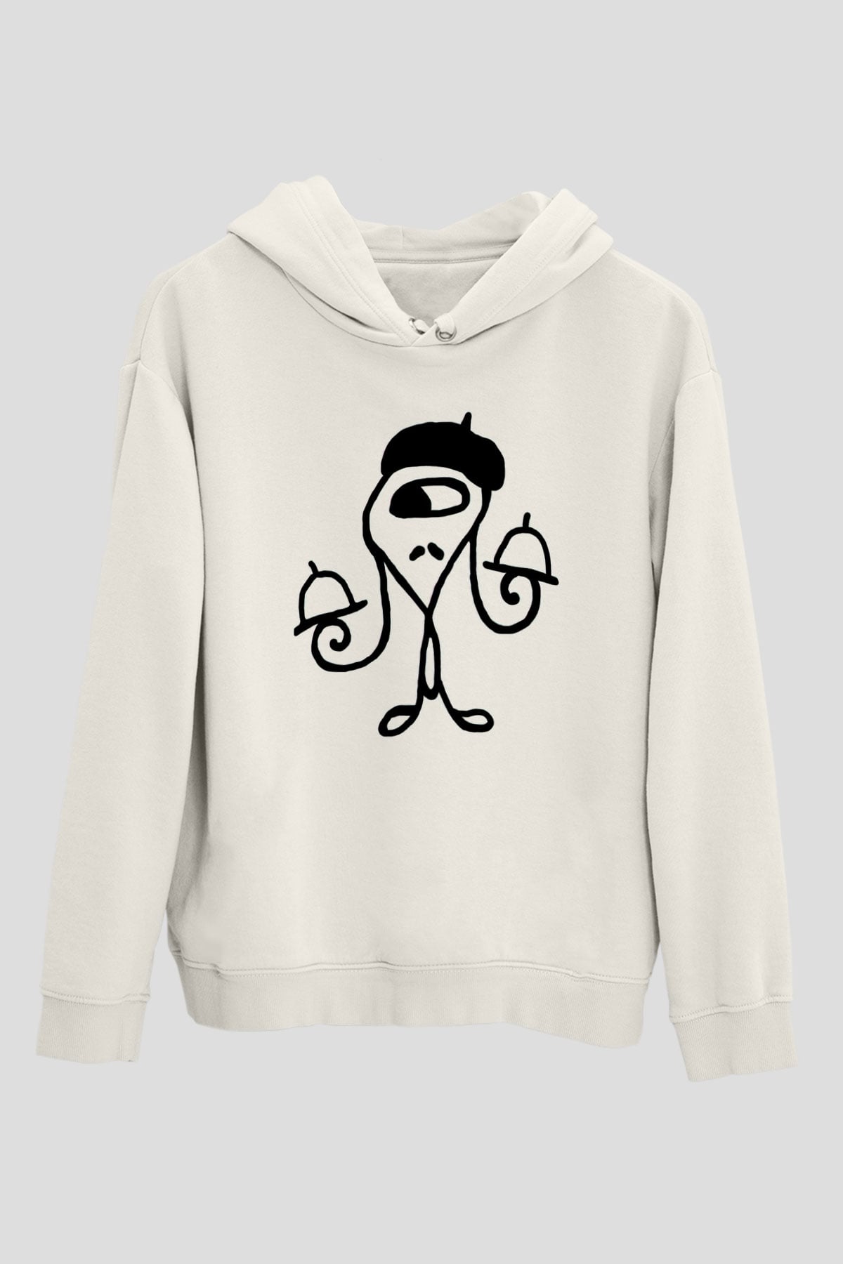 Garson Beyaz Unisex Kapüşonlu Sweatshirt