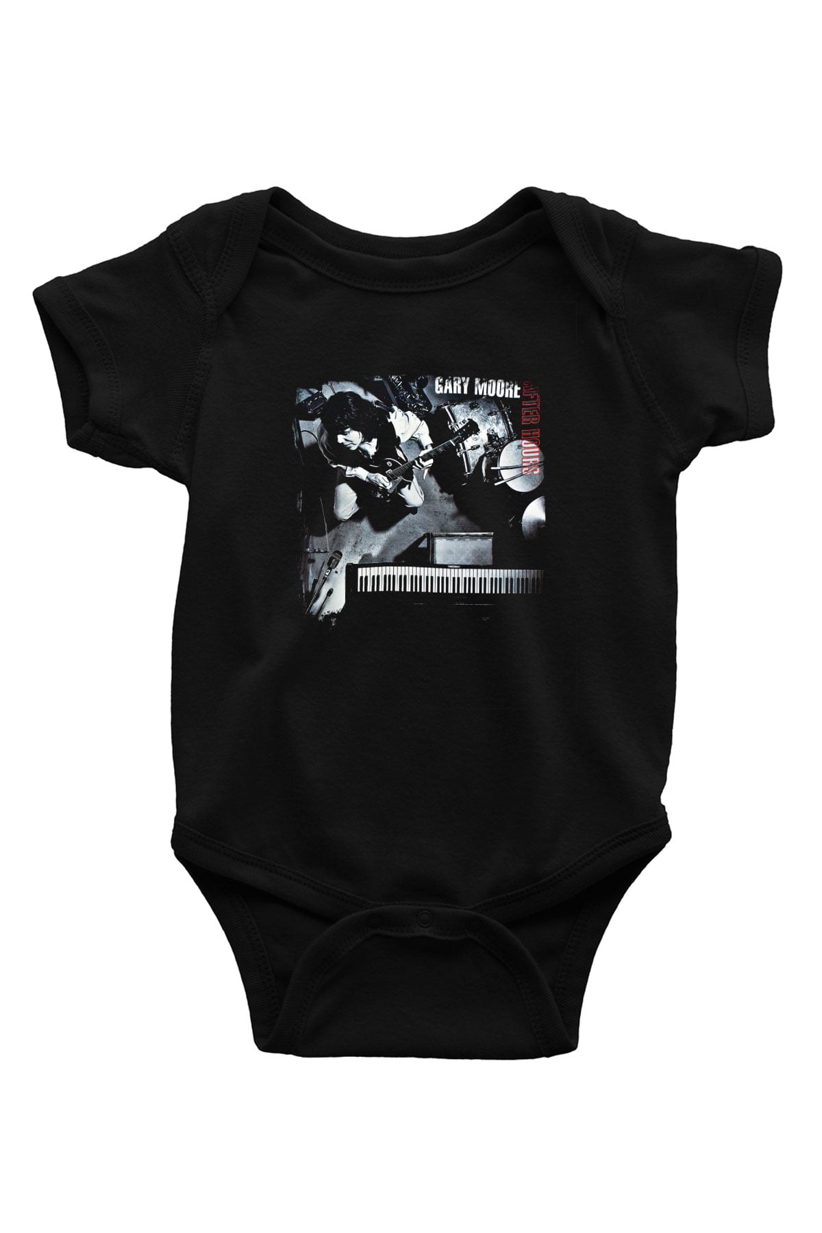 Gary Moore Baskılı Unisex Siyah Bebek Body - Zıbın