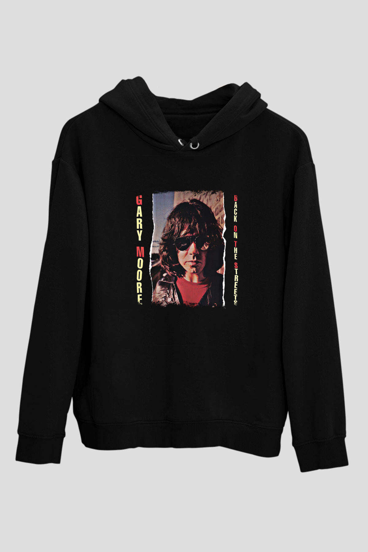 Gary Moore Baskılı Unisex Siyah Hoodie