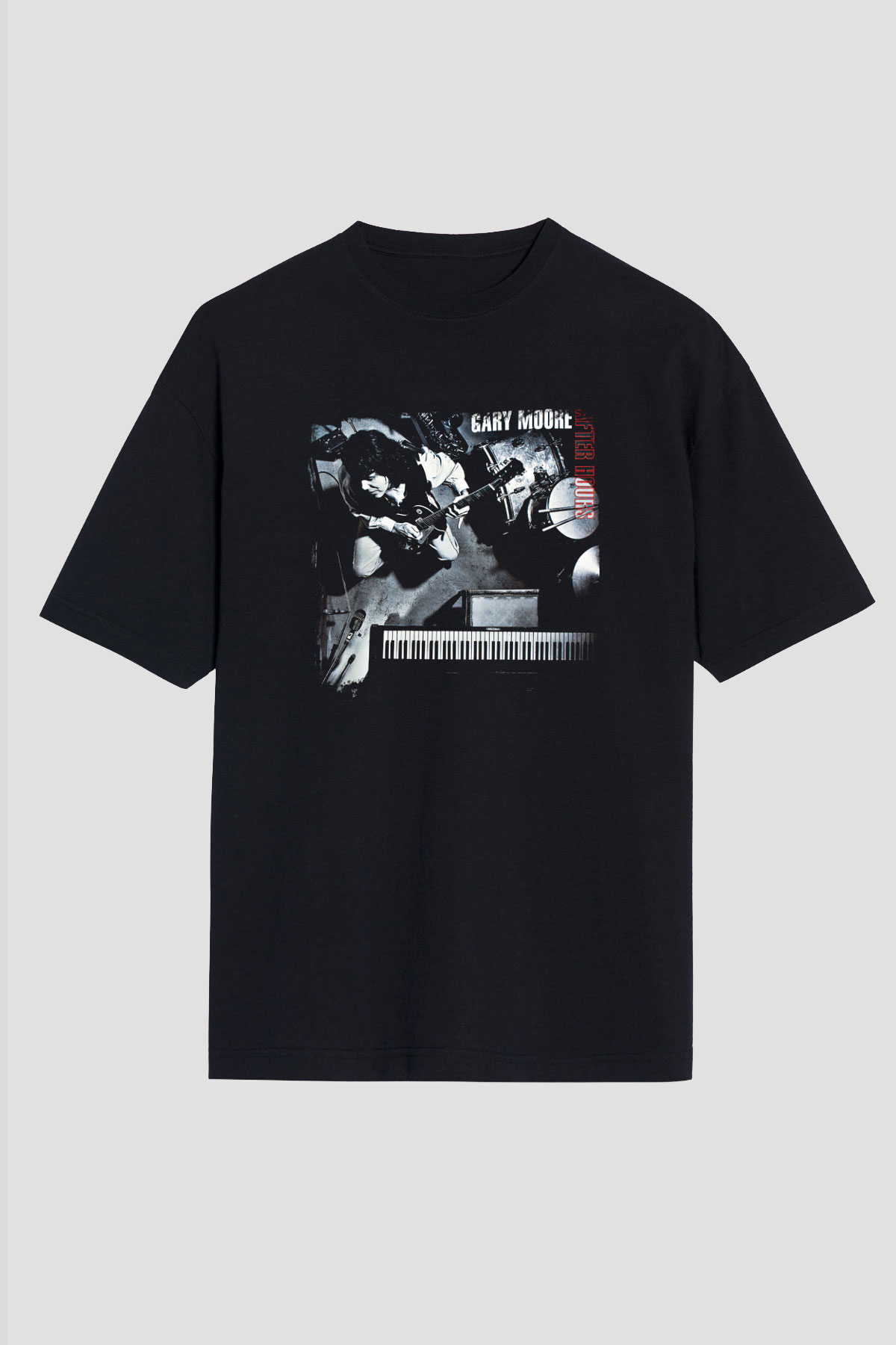 Gary Moore Baskılı Unisex Siyah Oversize Tişört