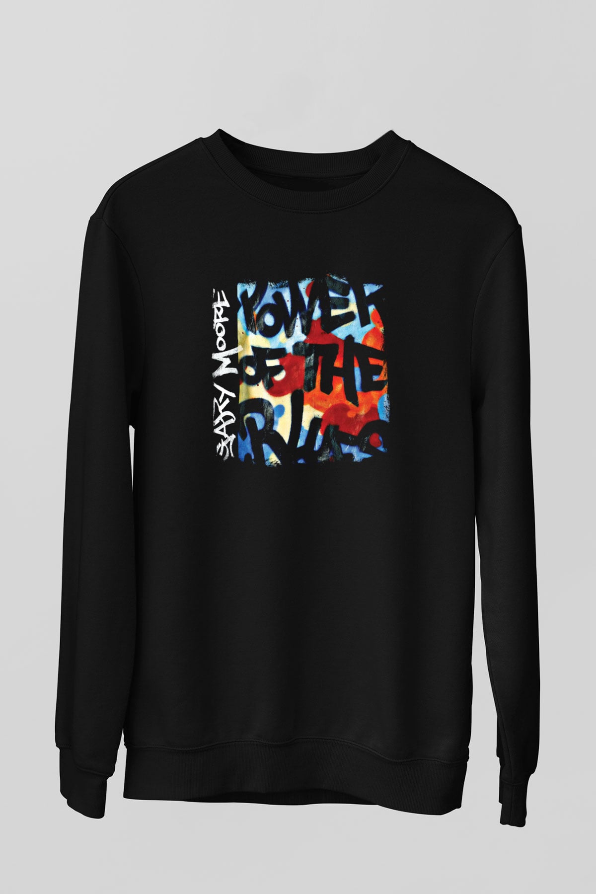 Gary Moore Baskılı Unisex Siyah Sweatshirt