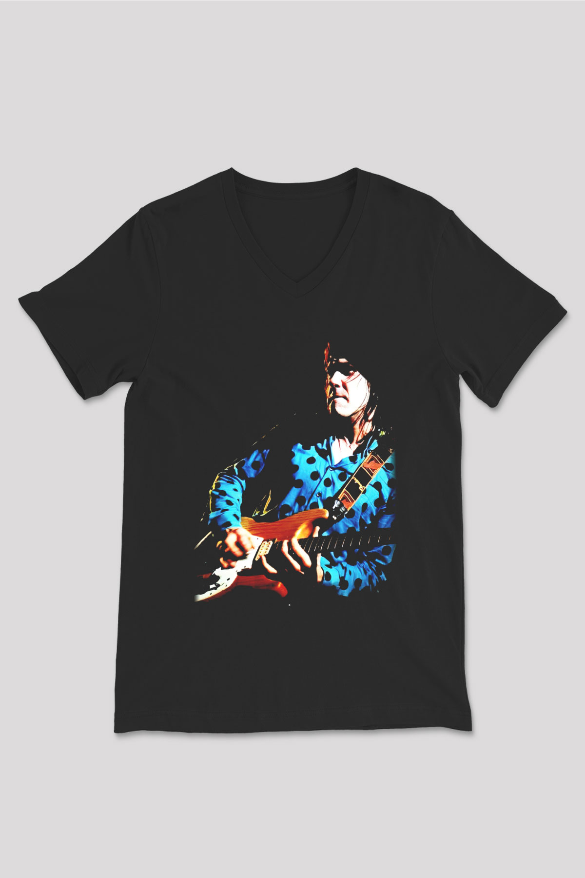Gary Moore Siyah Unisex V Yaka Tişört T-Shirt