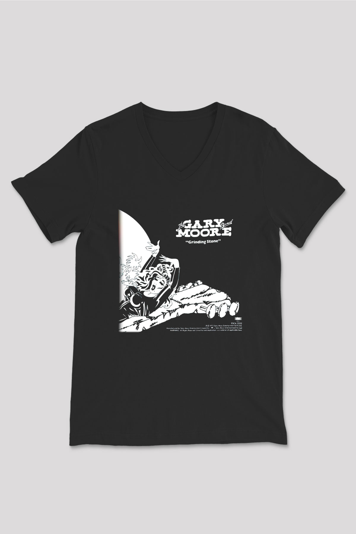 Gary Moore Siyah Unisex V Yaka Tişört T-Shirt