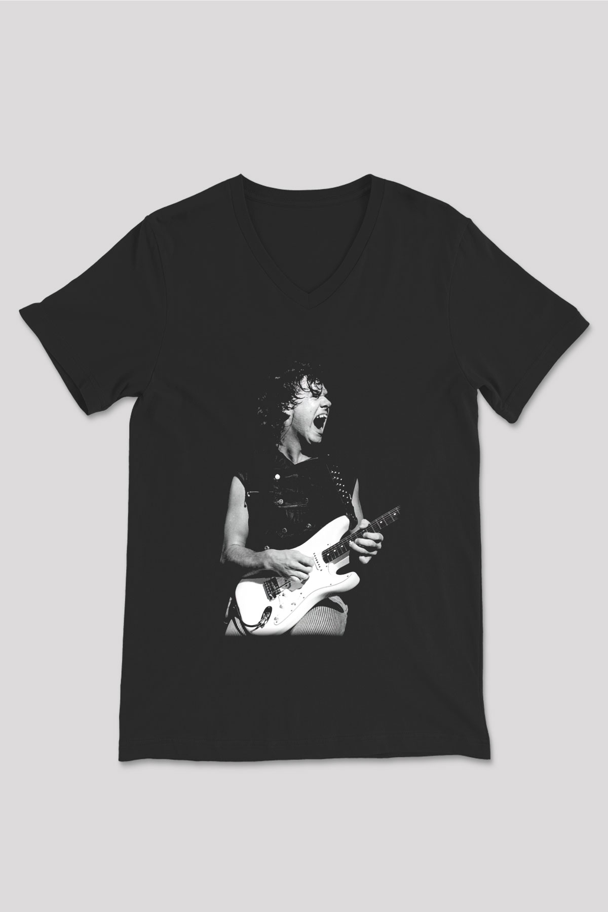 Gary Moore Siyah Unisex V Yaka Tişört T-Shirt