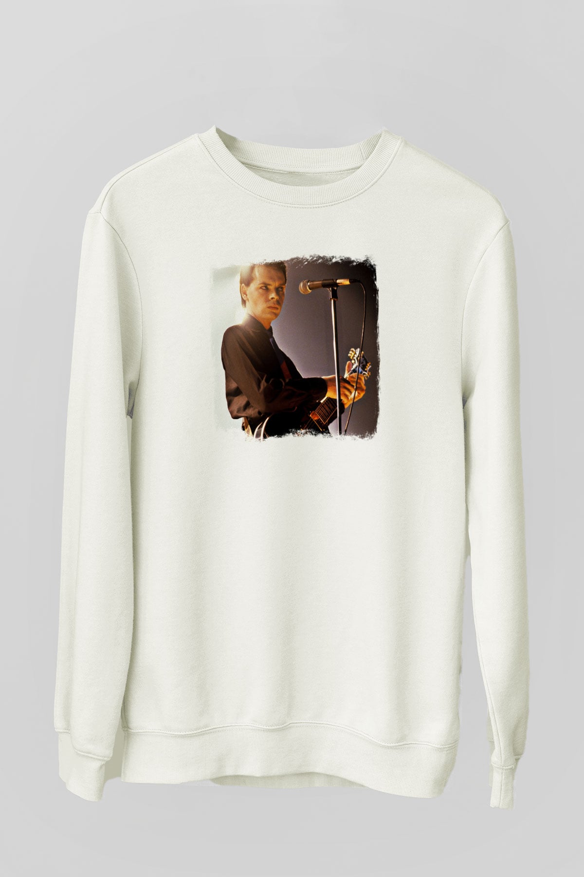 Gary Numan Baskılı Unisex Beyaz Sweatshirt