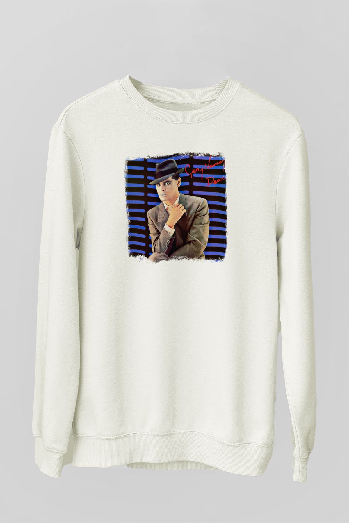 Gary Numan Baskılı Unisex Beyaz Sweatshirt