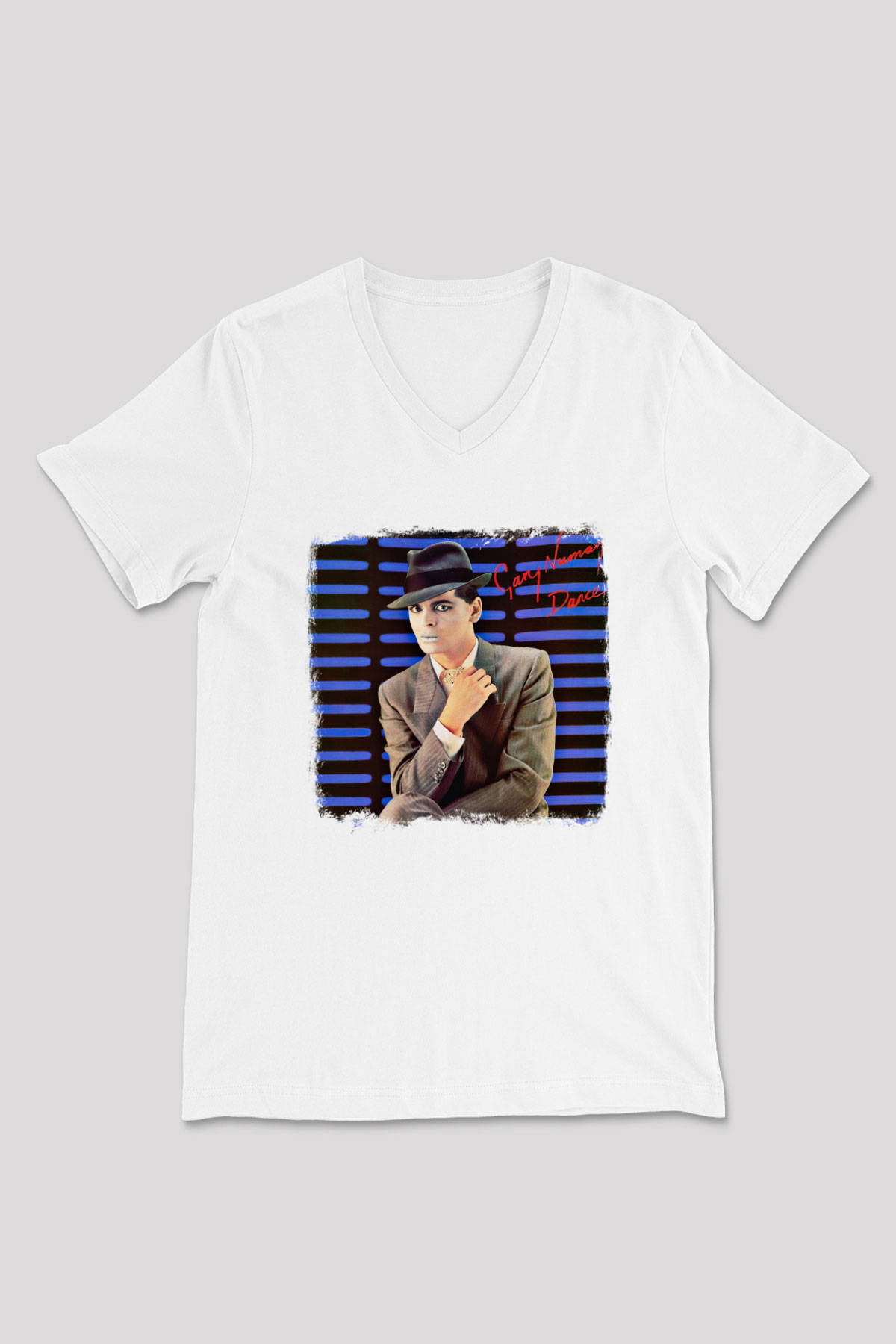 Gary Numan Baskılı Unisex Beyaz V Yaka Tişört