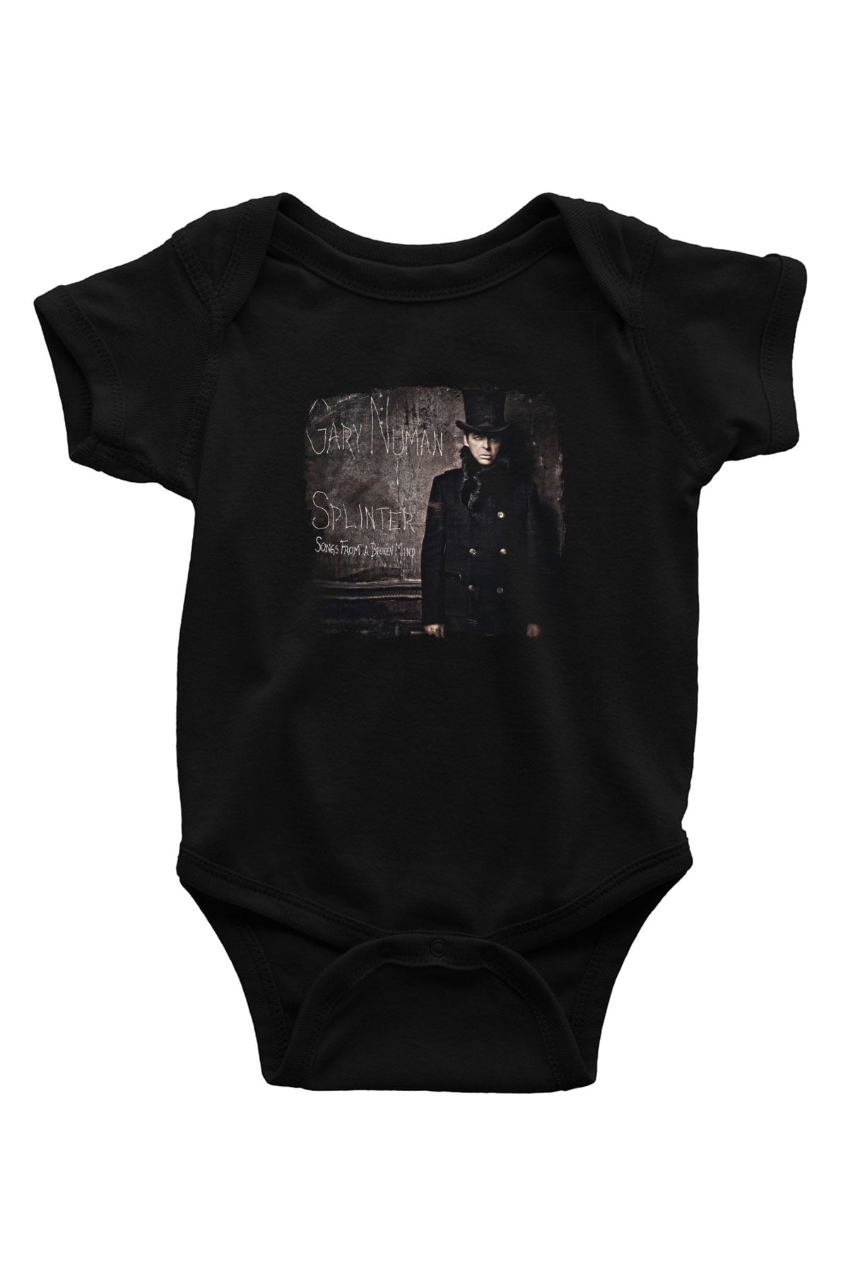 Gary Numan Baskılı Unisex Siyah Bebek Body - Zıbın