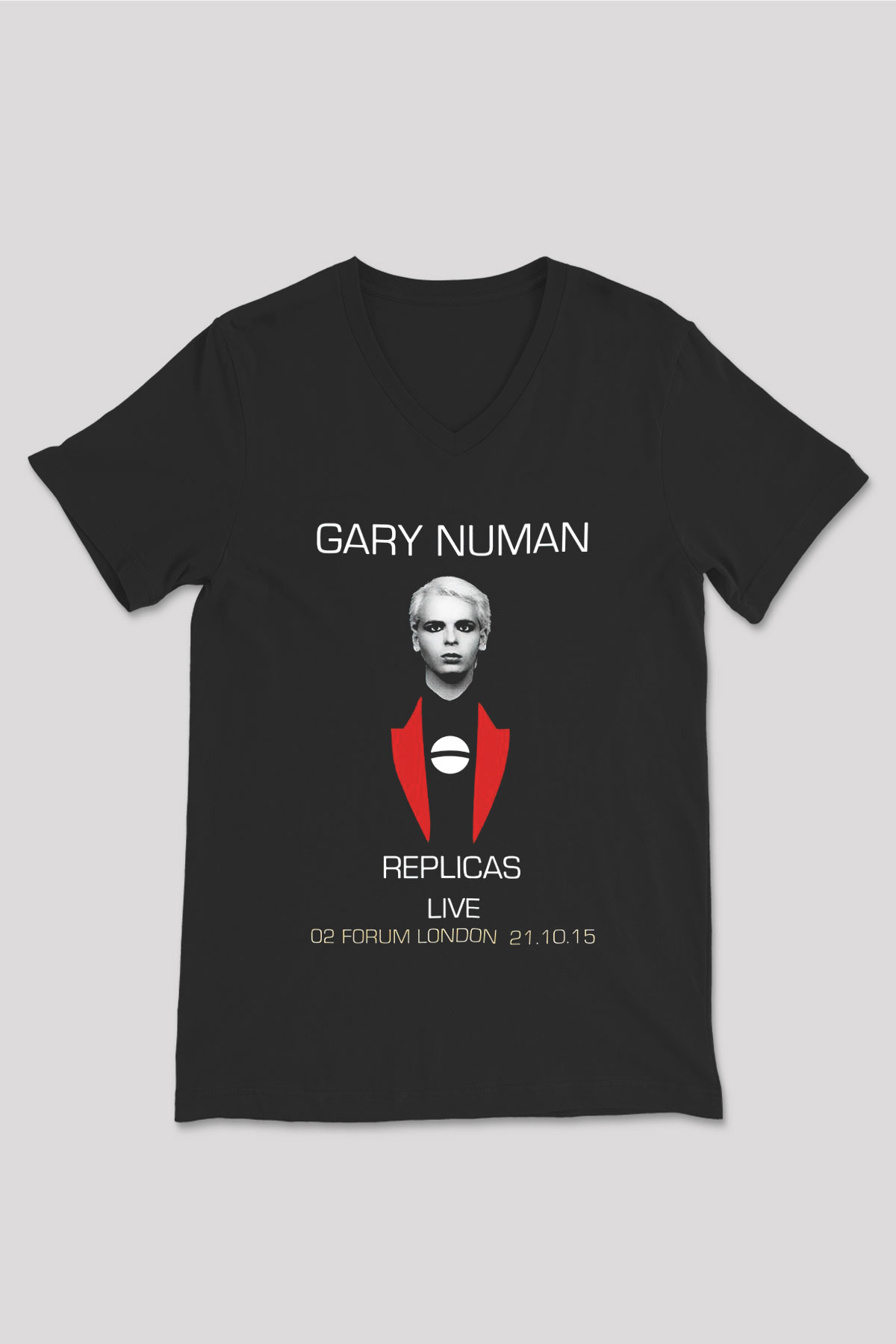 Gary Numan Siyah Unisex V Yaka Tişört T-Shirt