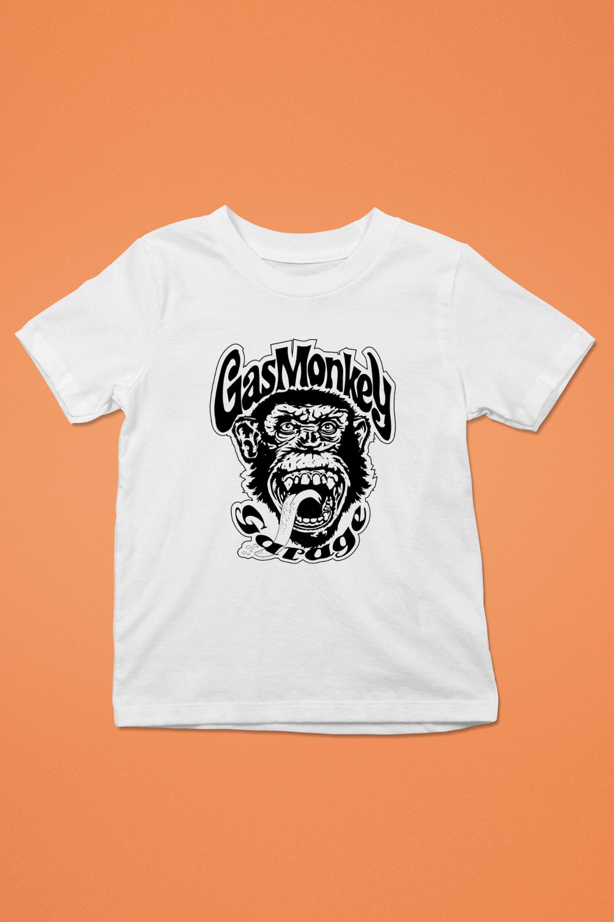 Gas Monkey Garage Baskılı Beyaz Unisex Çocuk Tişört