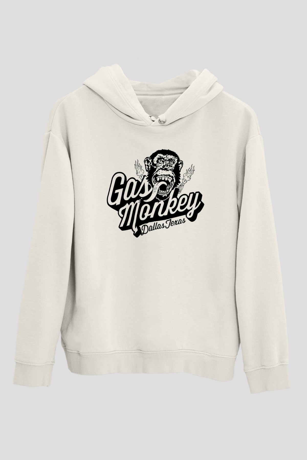 Gas Monkey Garage Beyaz Unisex Kapşonlu Sweatshirt