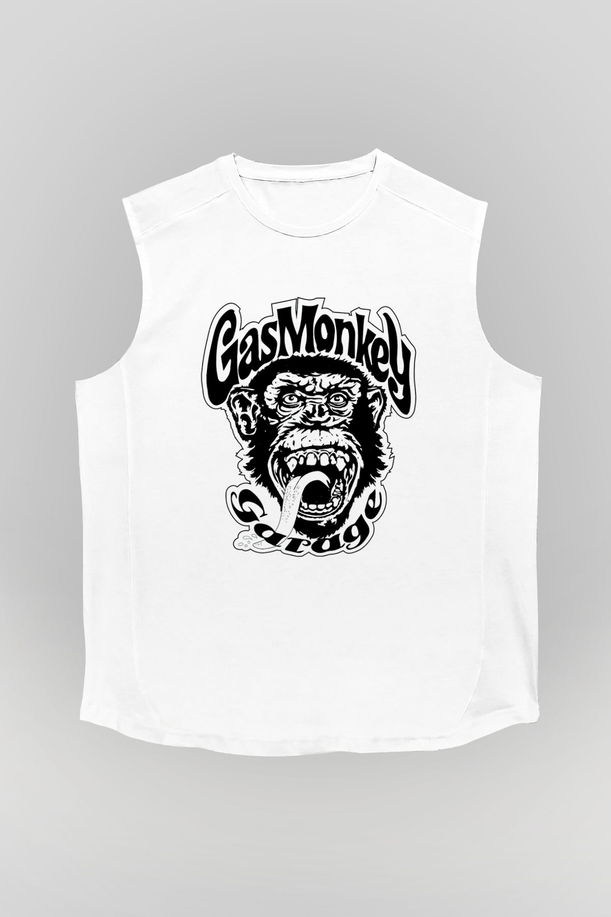 Gas Monkey Garage Beyaz Unisex Kolsuz Tişört