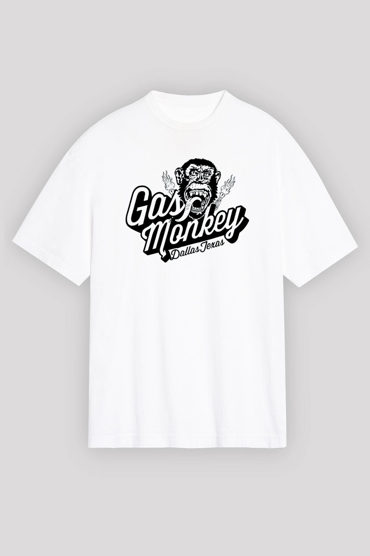 Gas Monkey Garage Beyaz Unisex Oversize Tişört T-Shirt