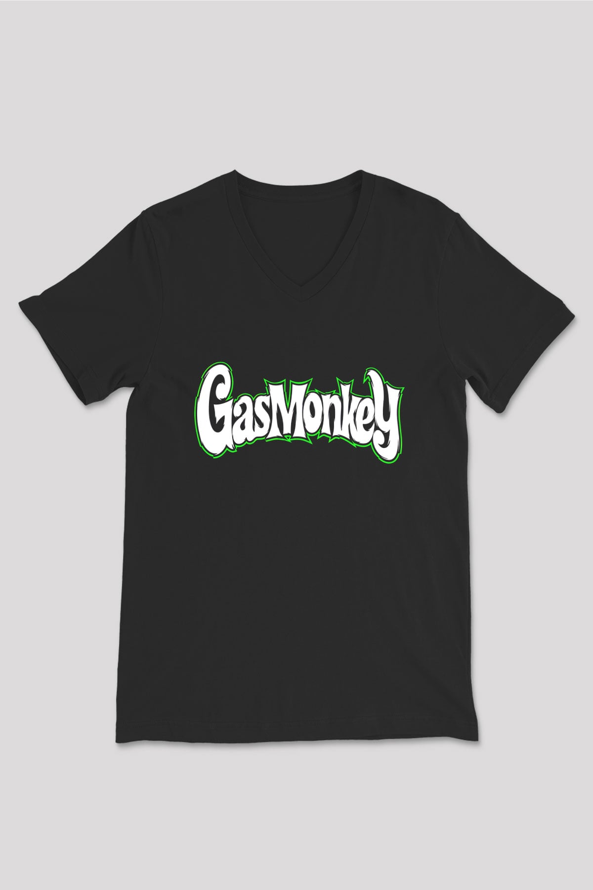 Gas Monkey Garage Siyah Unisex V Yaka Tişört T-Shirt