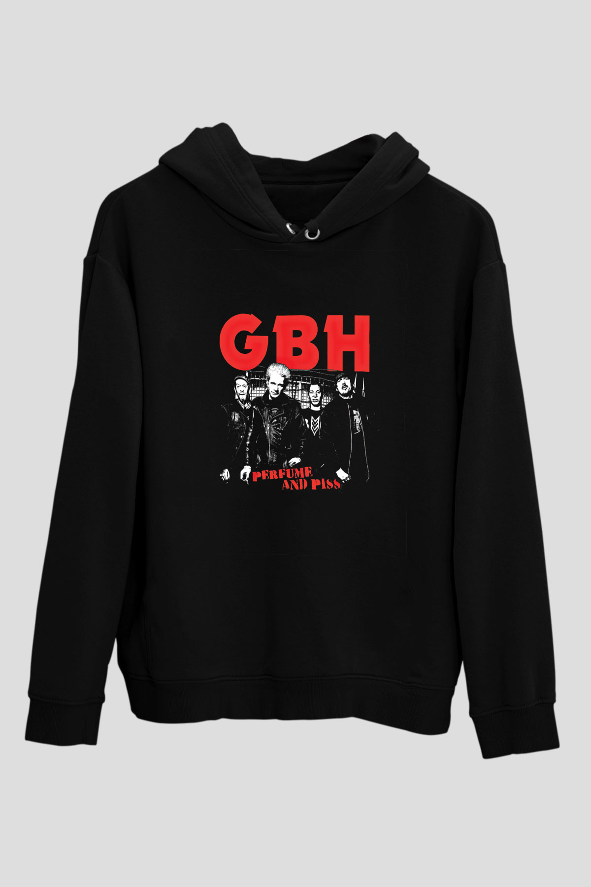 GBH Baskılı Unisex Siyah Hoodie