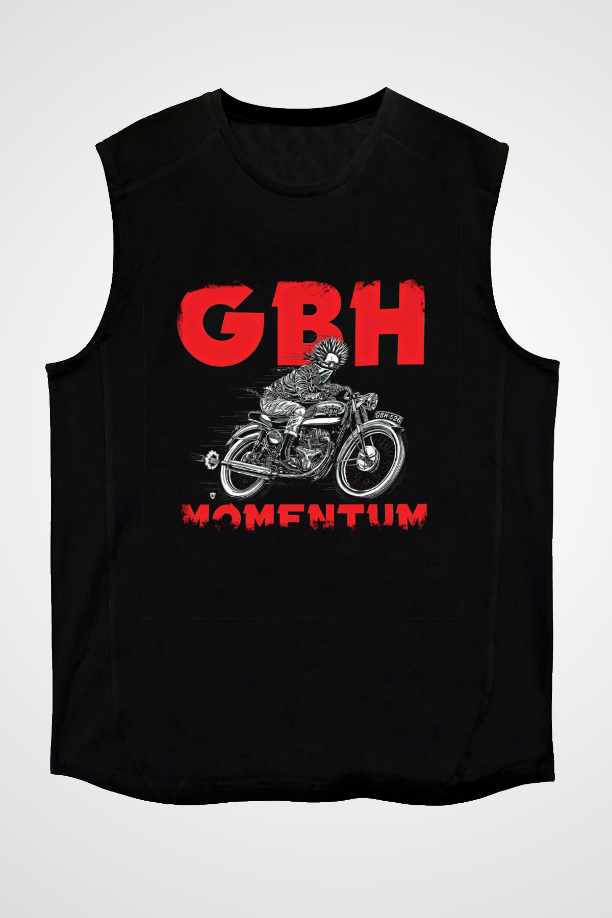 GBH Baskılı Unisex Siyah Kolsuz Tişört