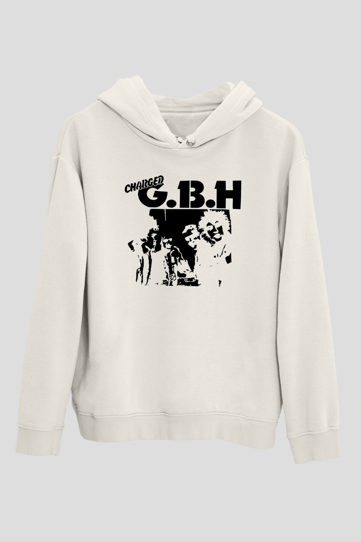 GBH Beyaz Unisex Kapşonlu Sweatshirt