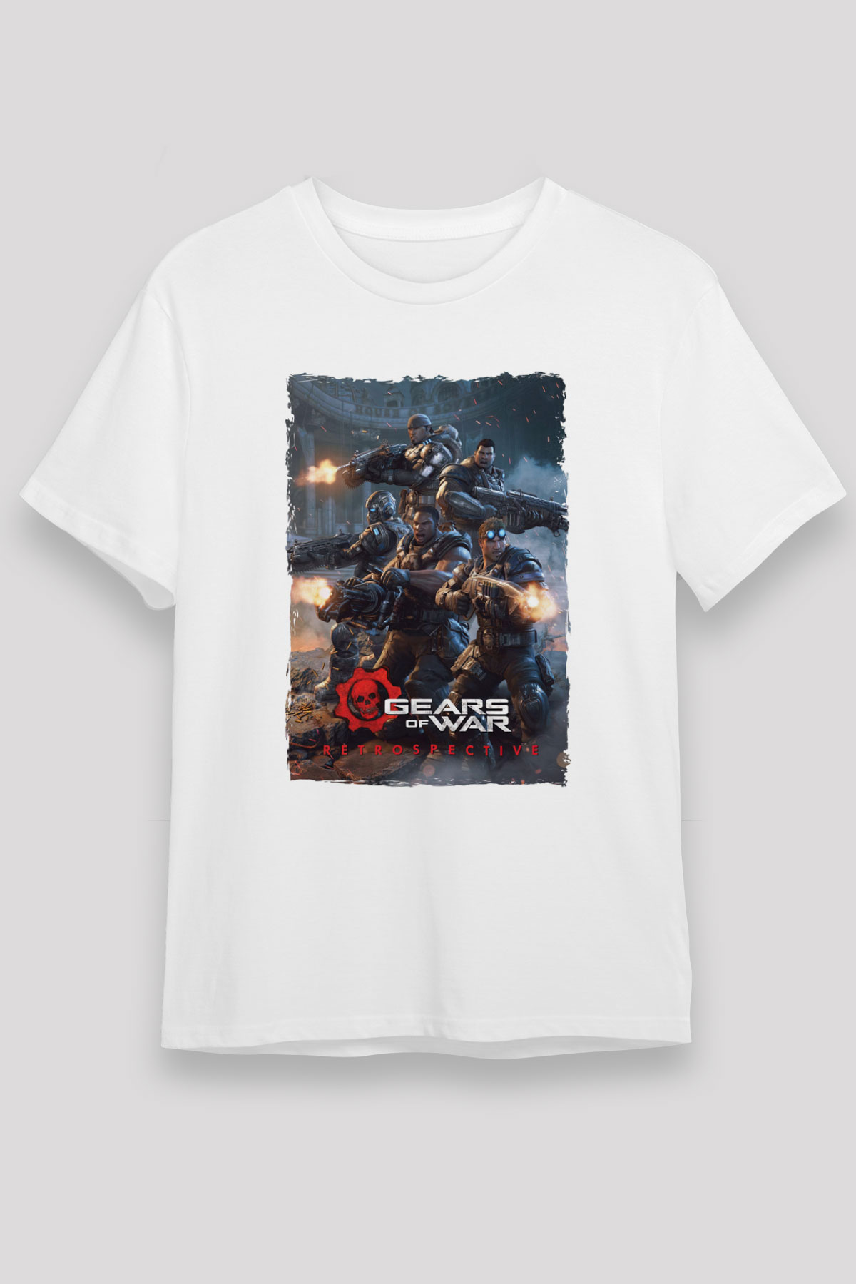Gears of War Beyaz Unisex Tişört T-Shirt