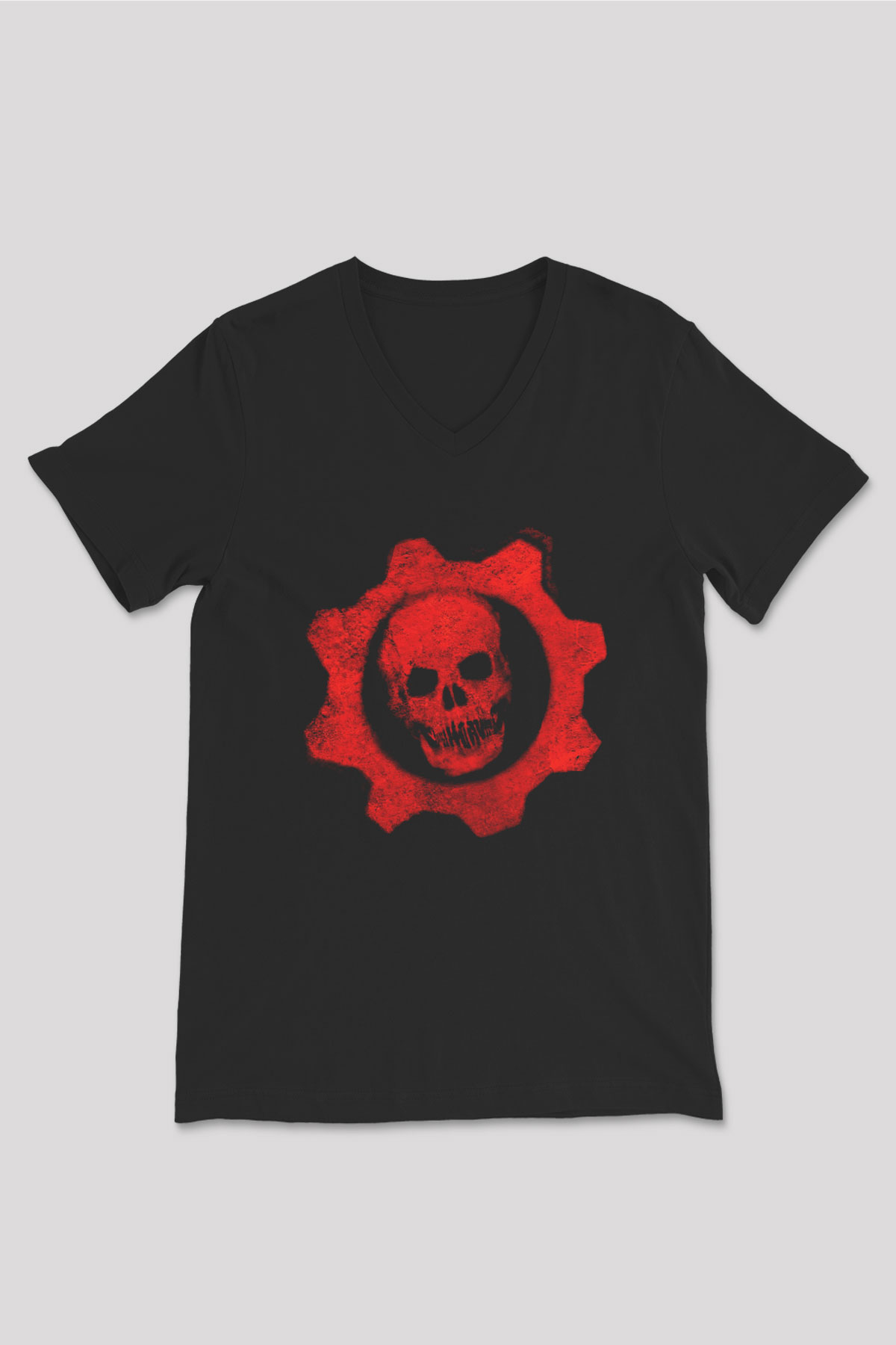 Gears of War Siyah Unisex V Yaka Tişört T-Shirt