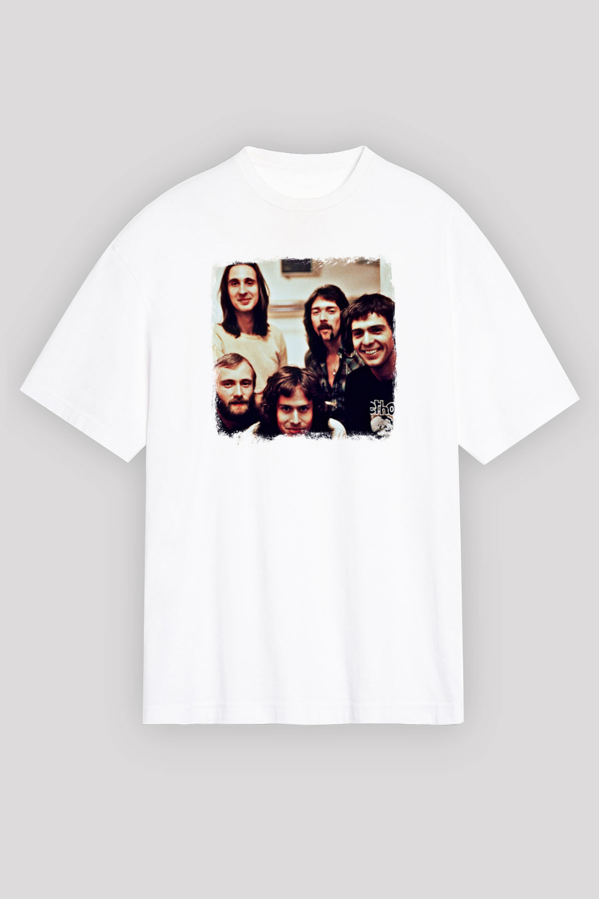 Genesis Baskılı Unisex Beyaz Oversize Tişört