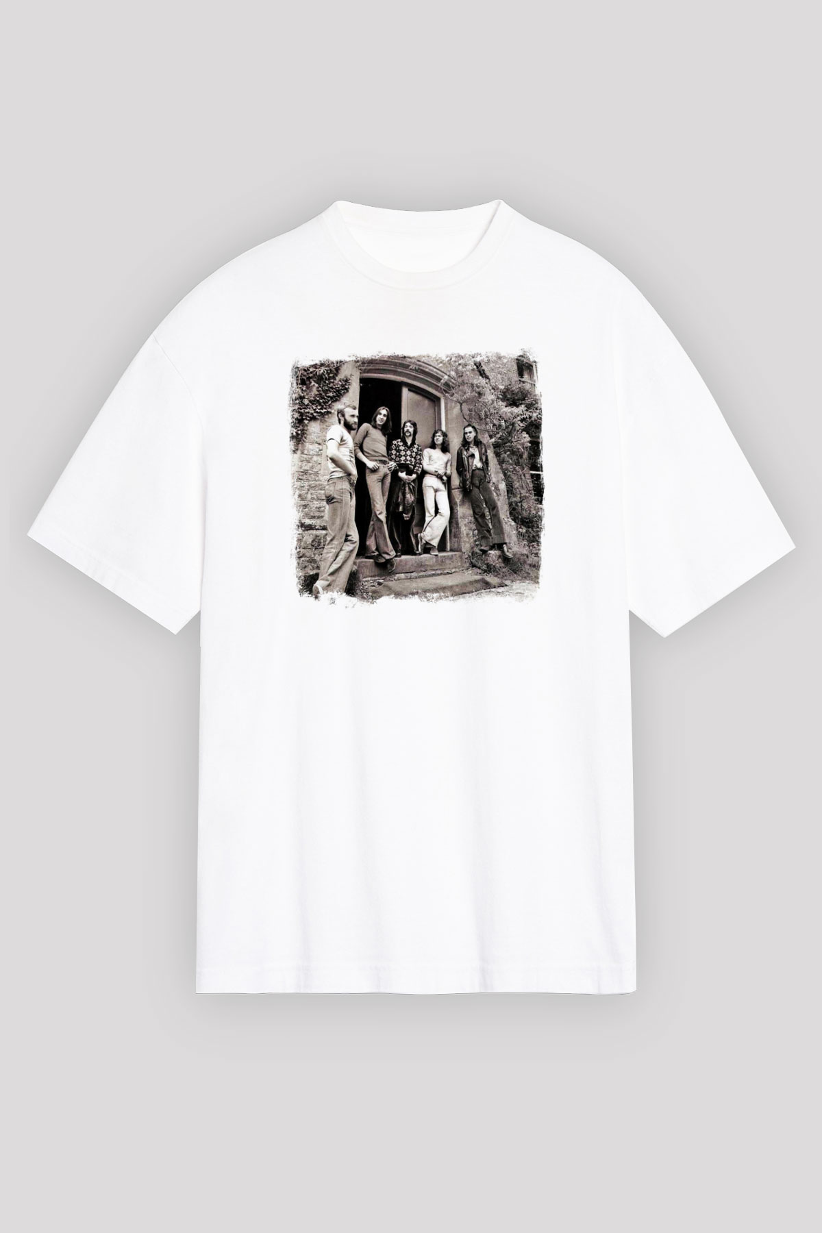 Genesis Baskılı Unisex Beyaz Oversize Tişört
