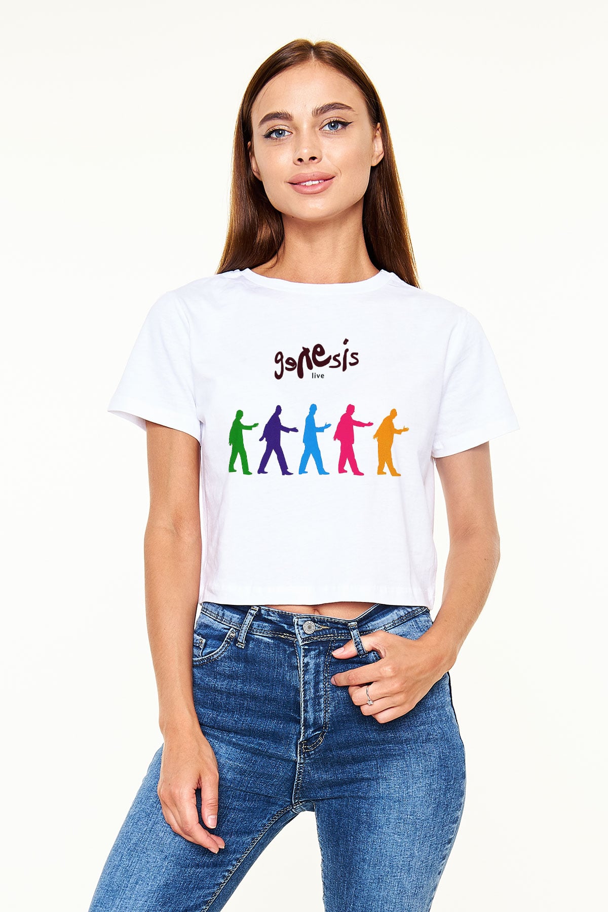 Genesis Beyaz Croptop Tişört