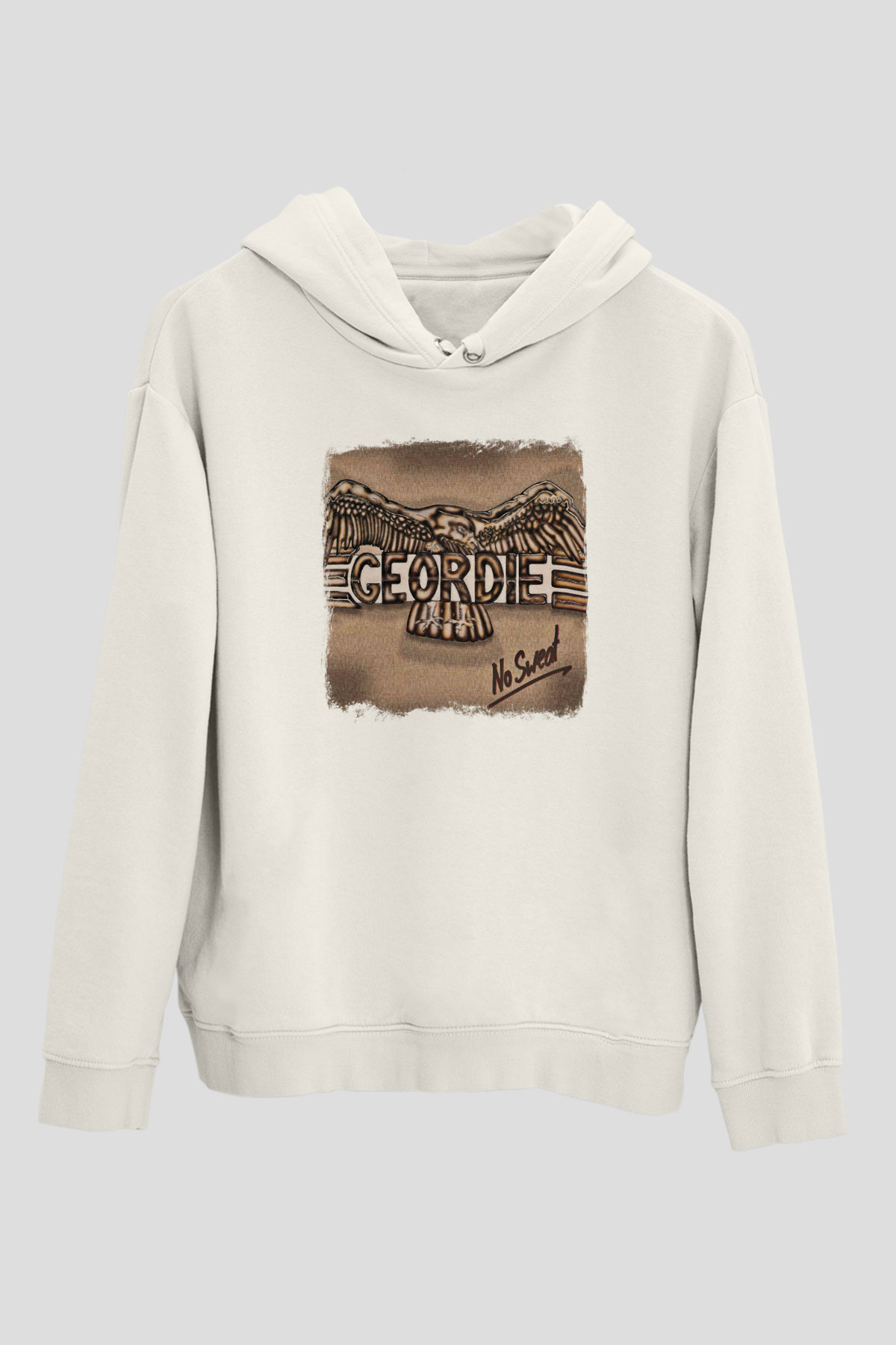 Geordie Baskılı Unisex Beyaz Hoodie