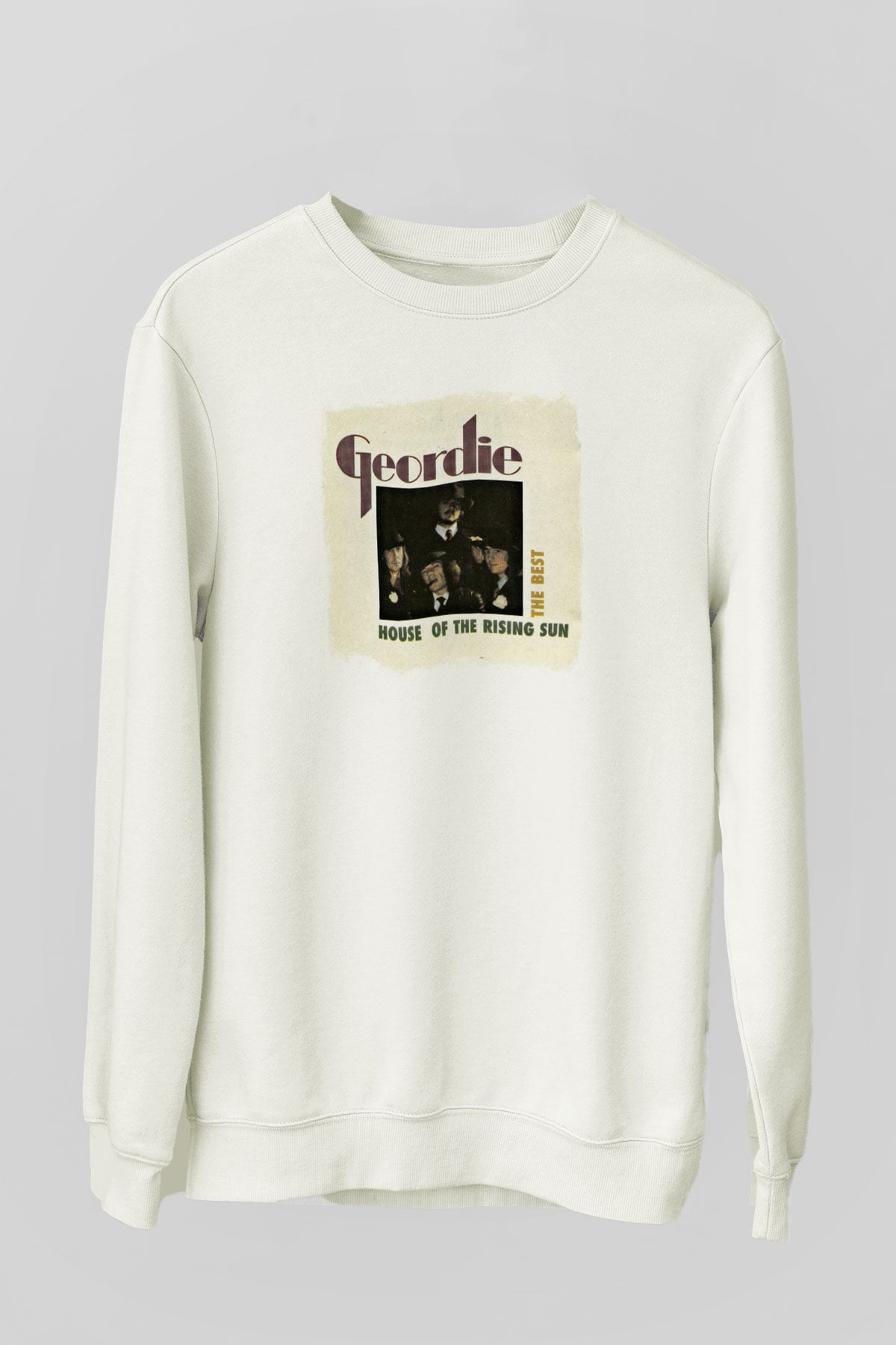 Geordie Baskılı Unisex Beyaz Sweatshirt