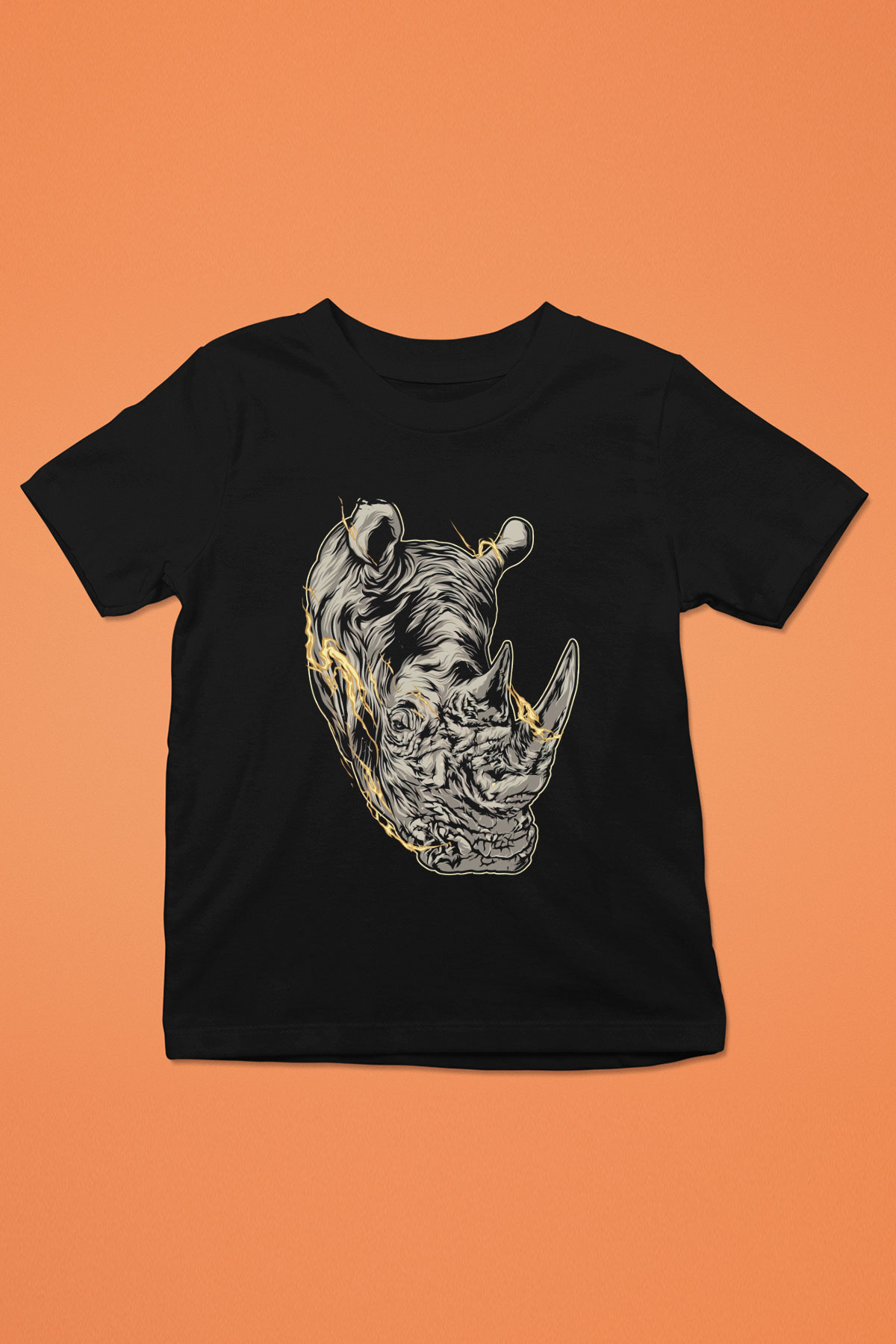 Gergedan Siyah Unisex Çocuk Tişört