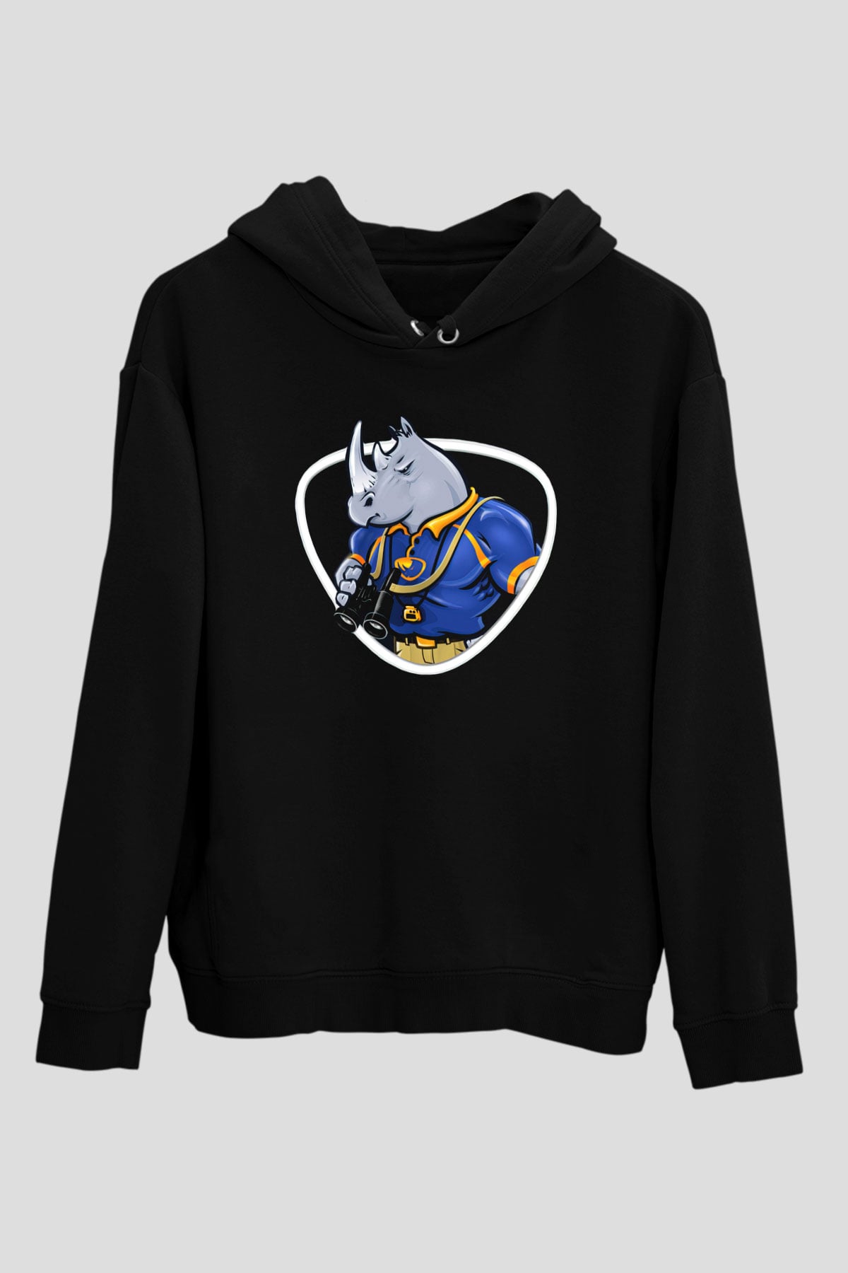 Gergedan Siyah Unisex Hoodie