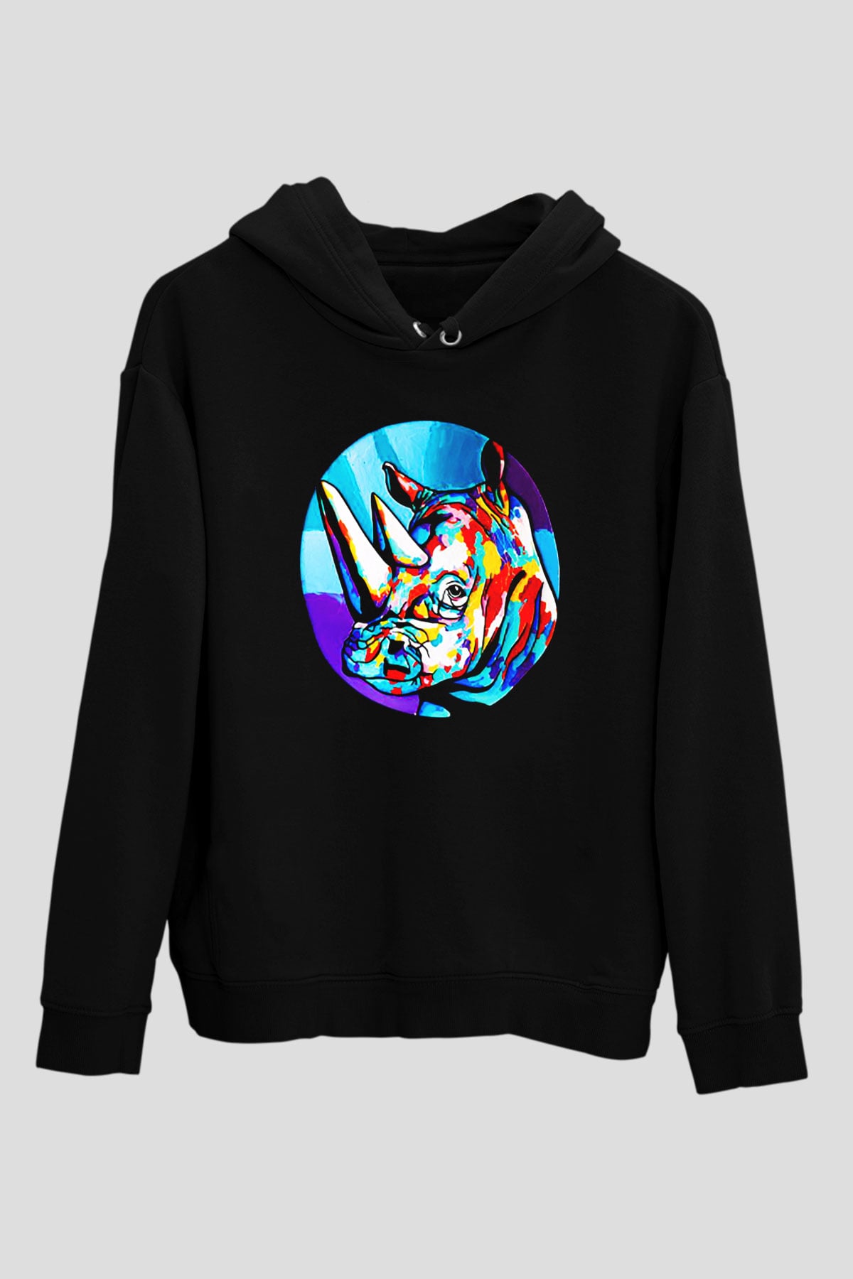 Gergedan Siyah Unisex Hoodie