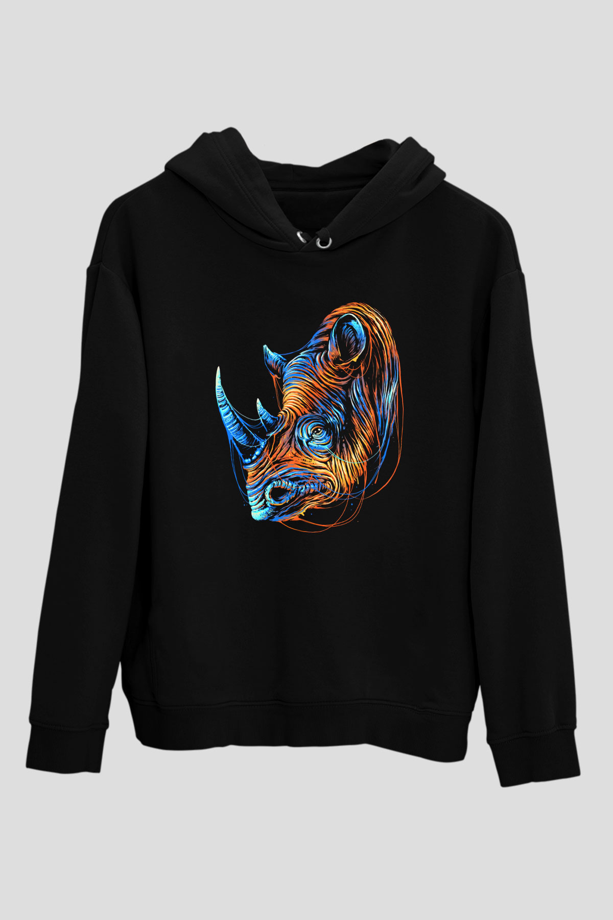 Gergedan Siyah Unisex Hoodie