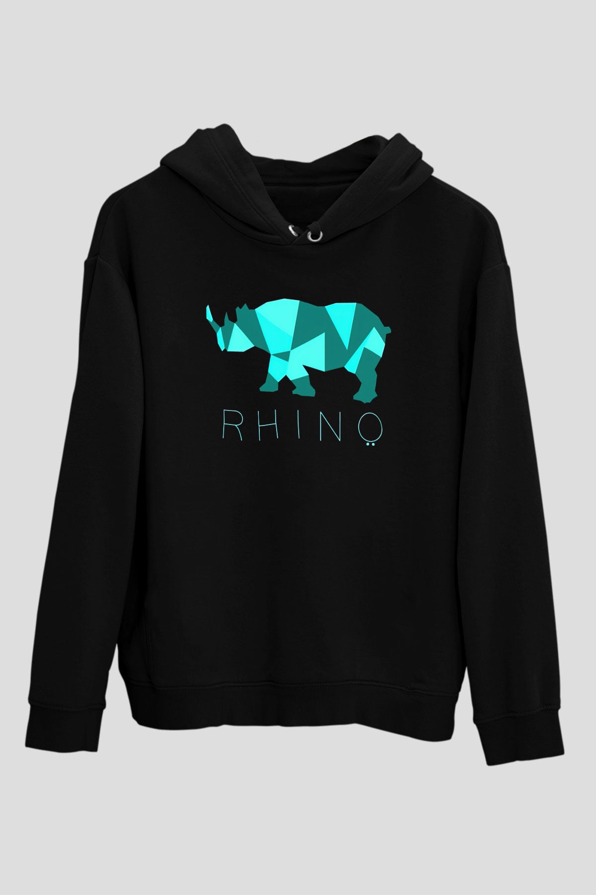 Gergedan Siyah Unisex Hoodie