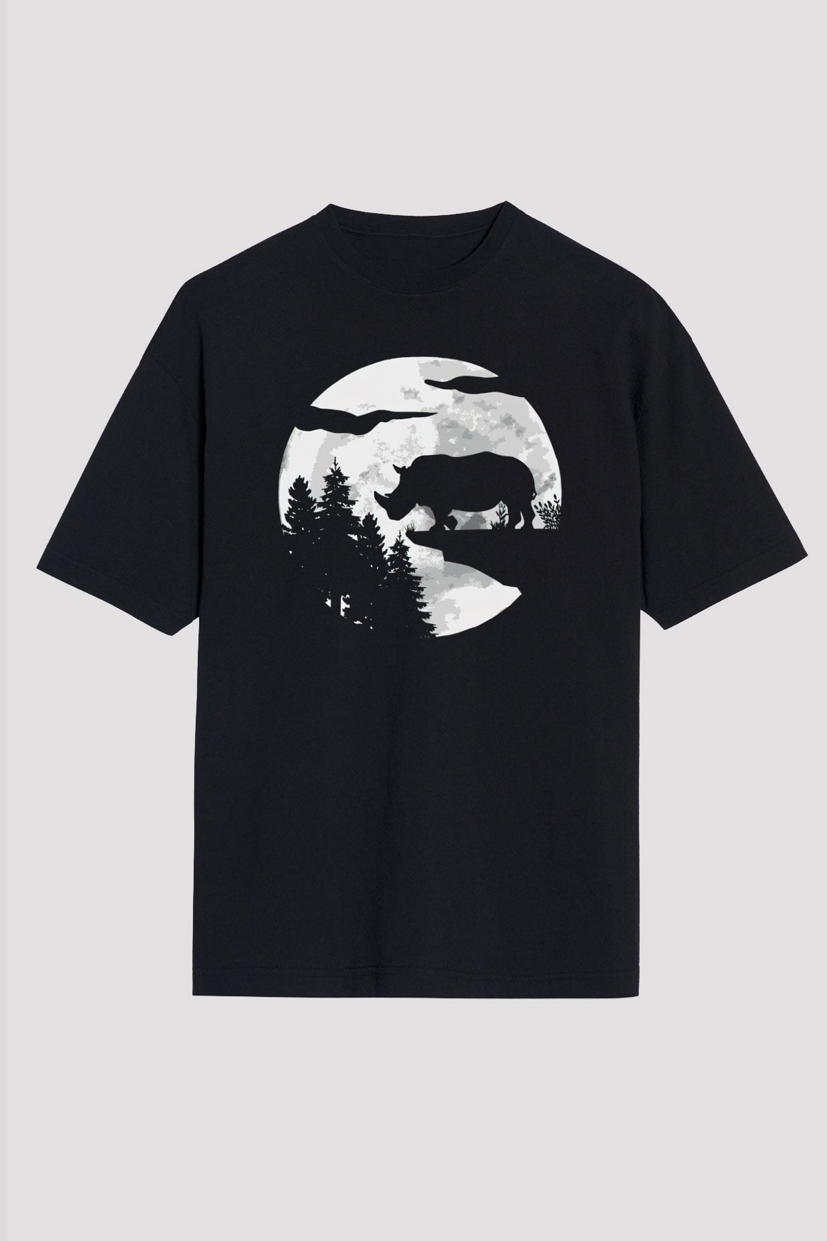 Gergedan Siyah Unisex Tişört T-Shirt - TişörtFabrikası