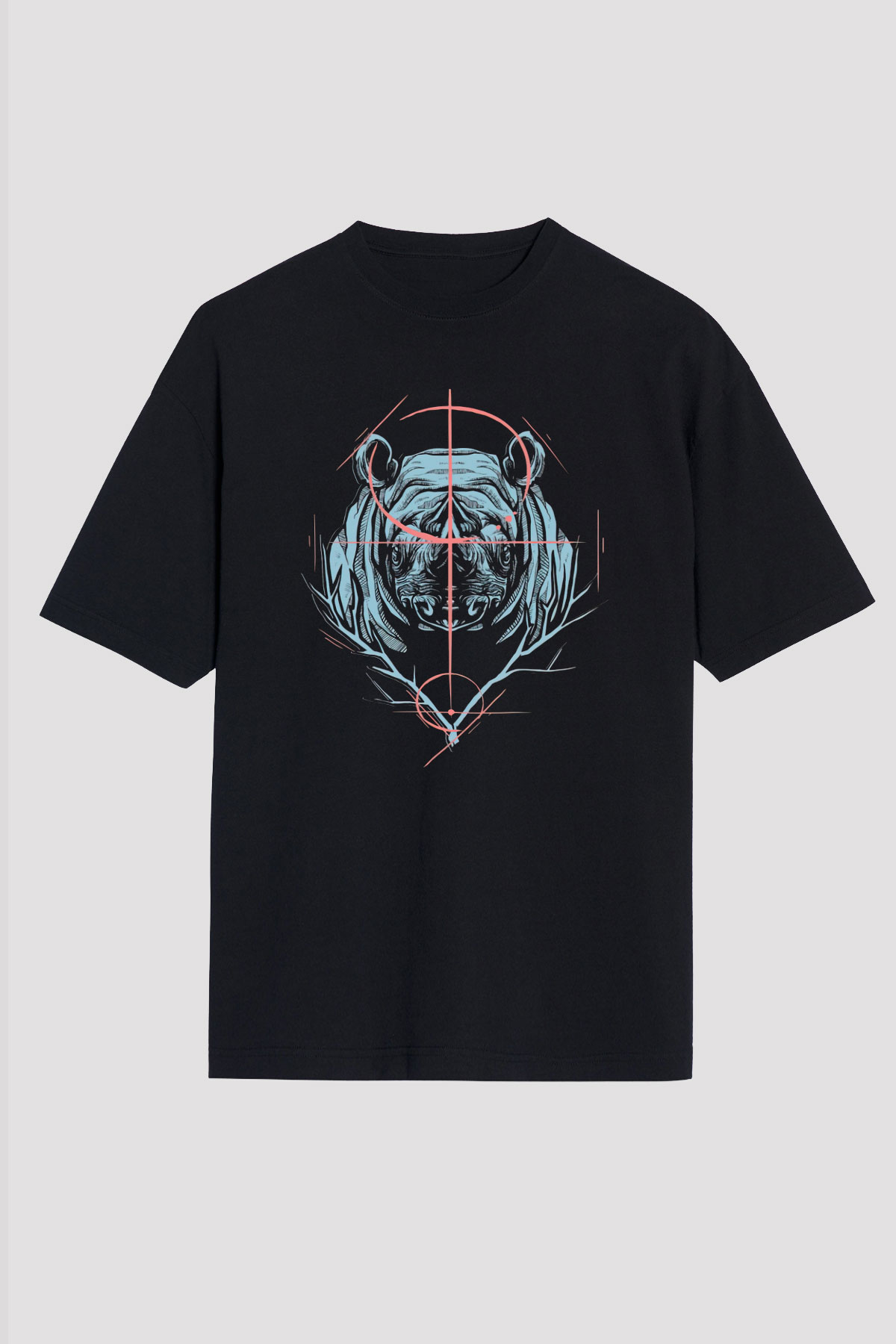 Gergedan Siyah Unisex Tişört T-Shirt - TişörtFabrikası