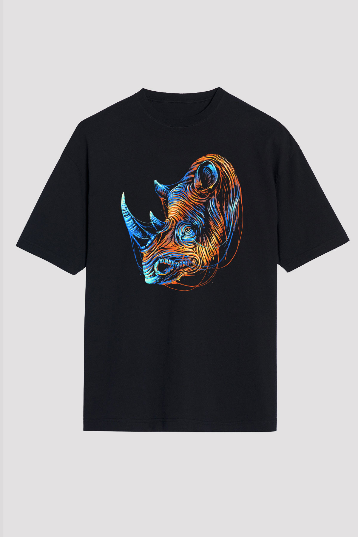 Gergedan Siyah Unisex Tişört T-Shirt - TişörtFabrikası