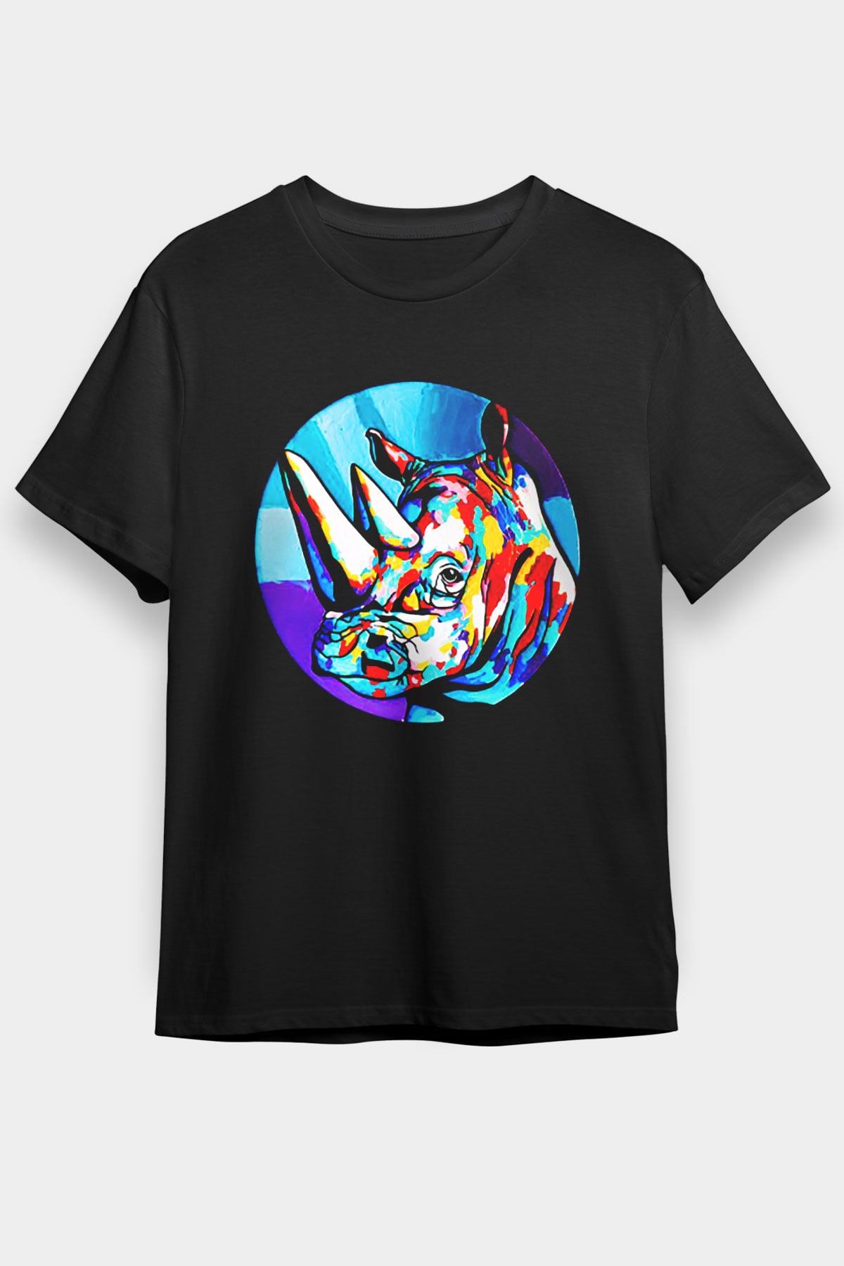 Gergedan Siyah Unisex Tişört T-Shirt - TişörtFabrikası