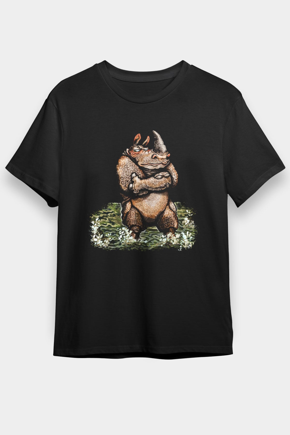 Gergedan Siyah Unisex Tişört T-Shirt - TişörtFabrikası