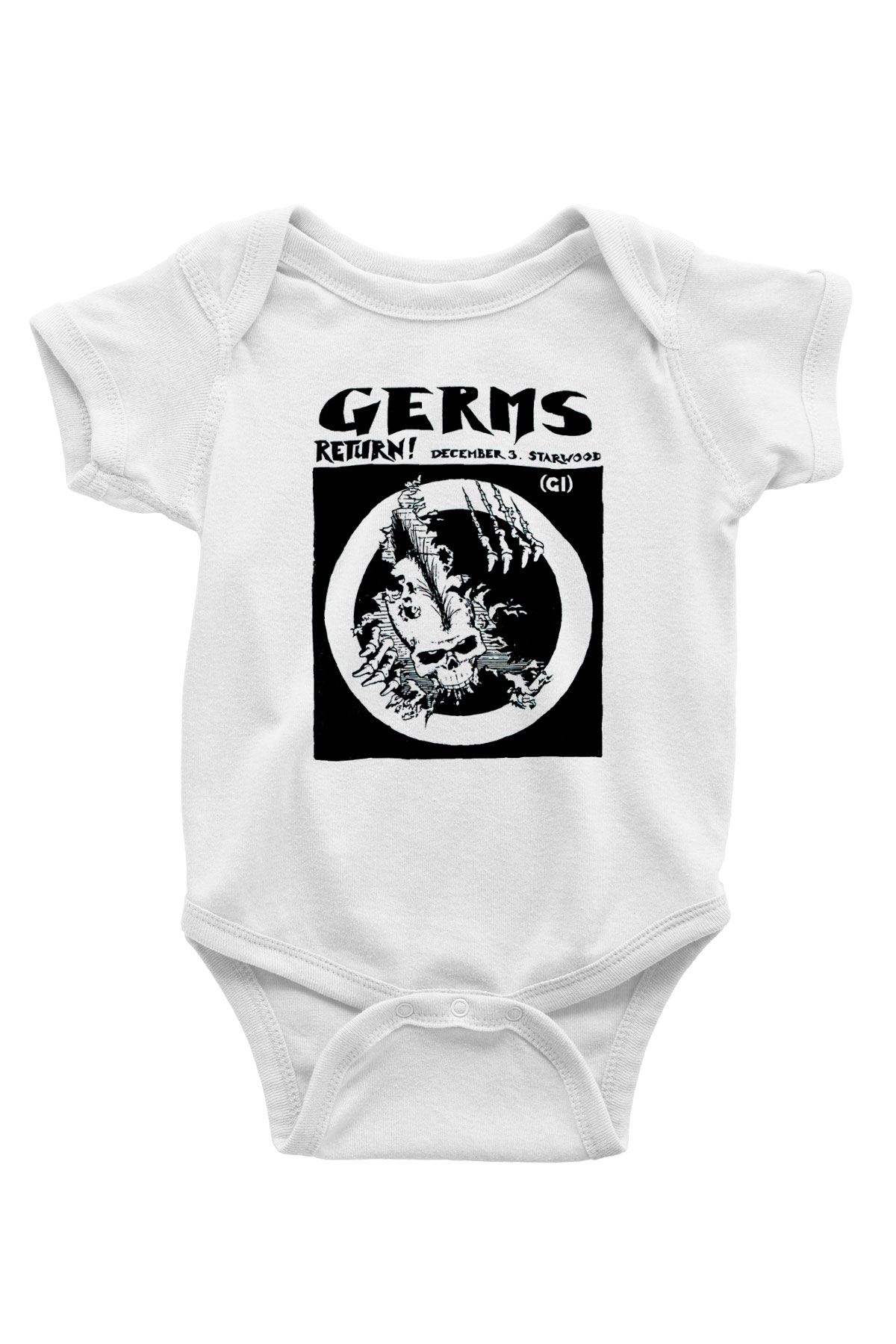 Germs Baskılı Beyaz Unisex Bebek Body - Zıbın