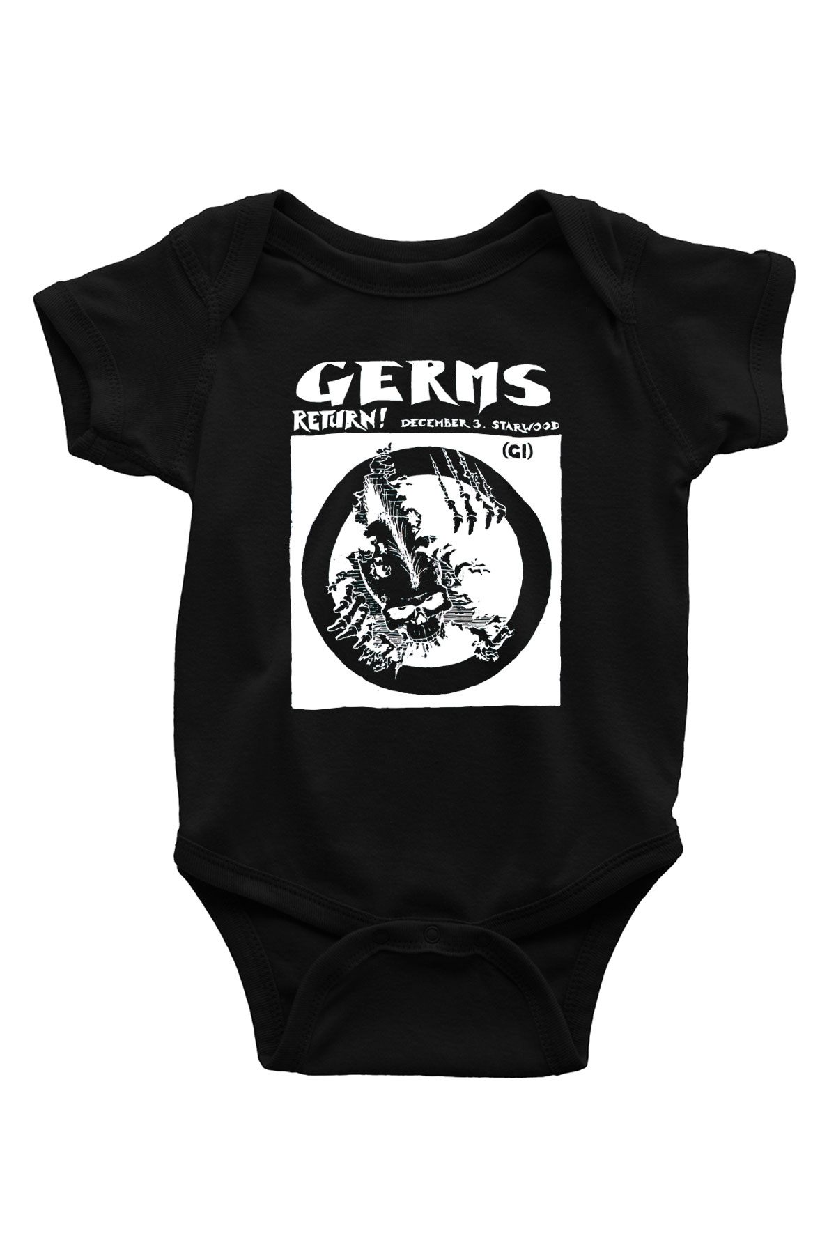 Germs Baskılı Siyah Bebek Body - Zıbın