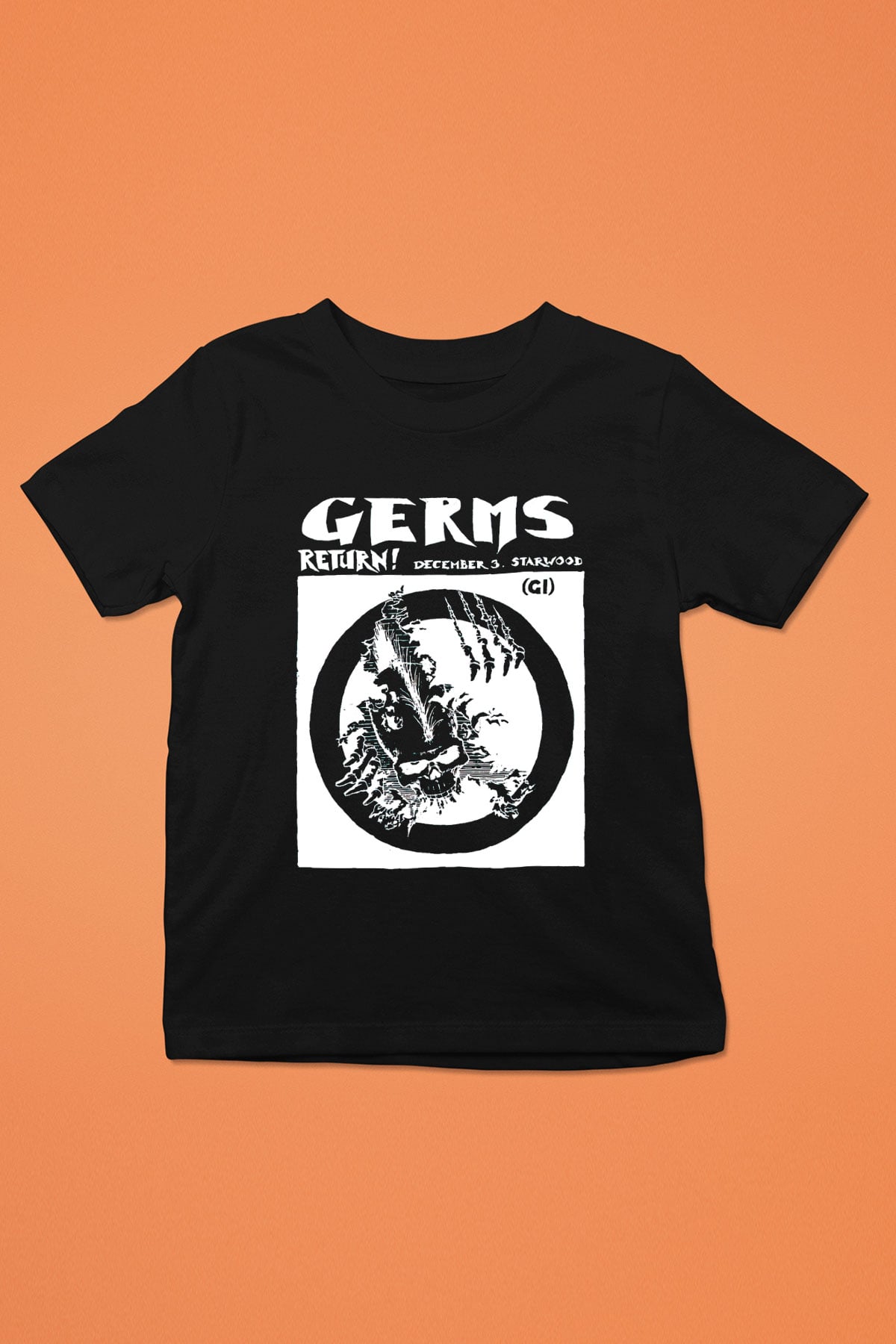 Germs Baskılı Siyah Unisex Çocuk Tişört