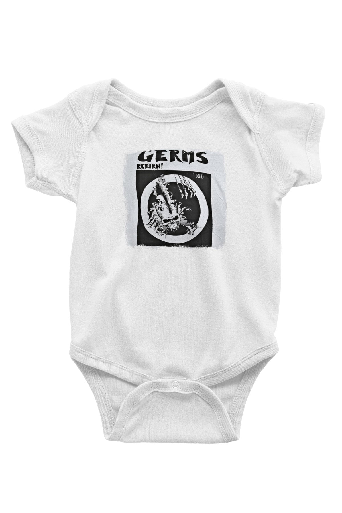 Germs Baskılı Unisex Beyaz Bebek Body - Zıbın