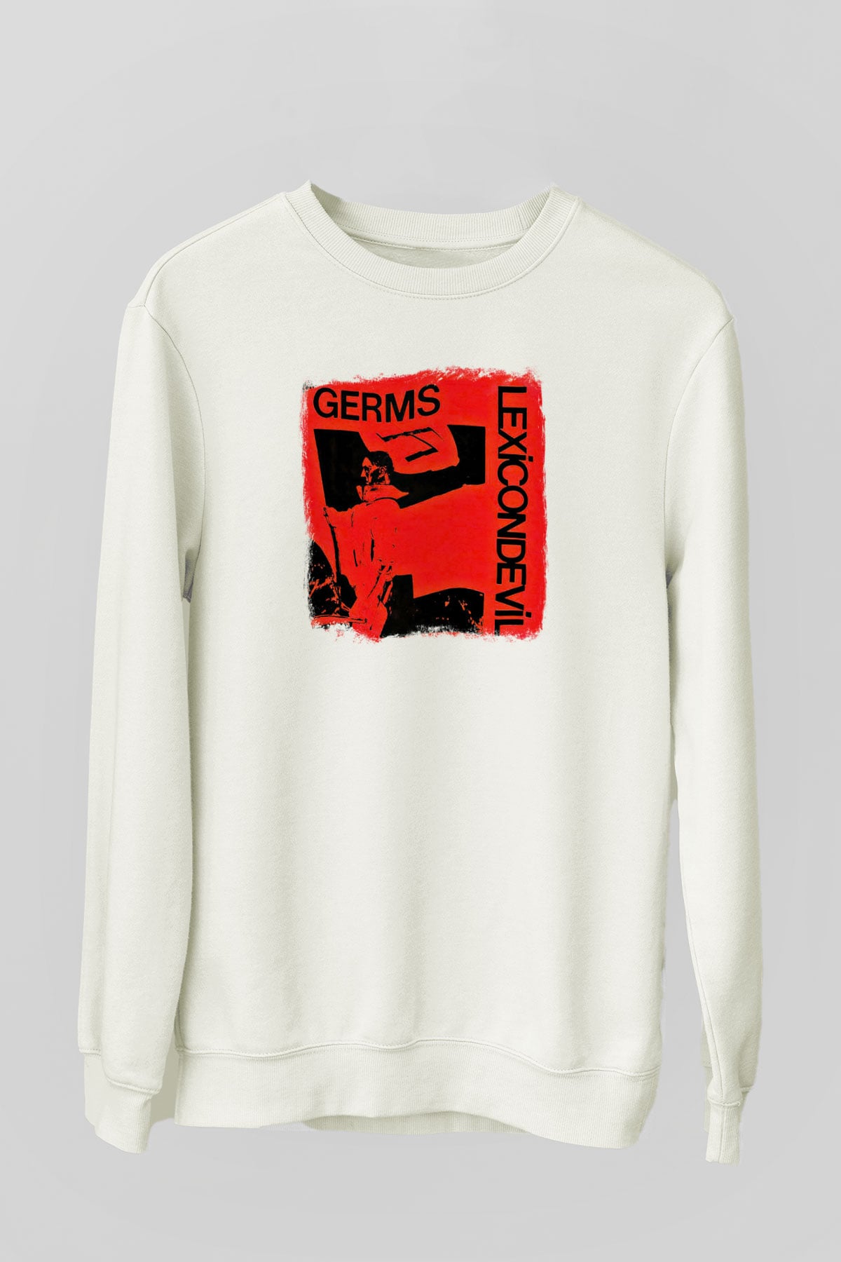 Germs Baskılı Unisex Beyaz Sweatshirt